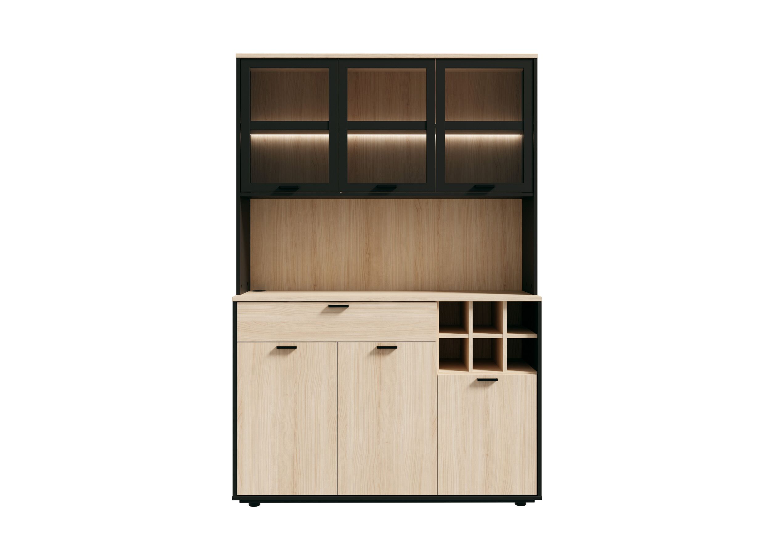 Overzichtsfoto - Keukenkast Mantek 120cm - decor - riva eik/zwart