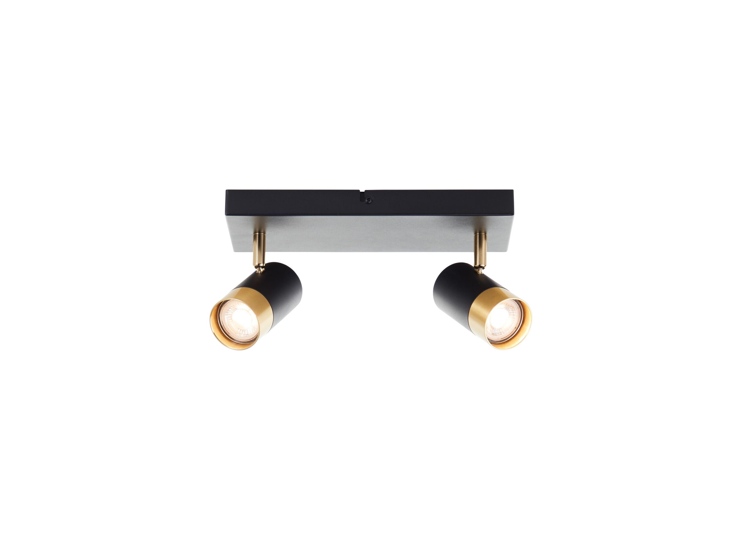 Opbouwspot Vigolo met 2 spots 5W GU10 - 33x12 - Spot Vigolo avec 2 spots 5W GU10 - 33x12,5cm - noir/doré