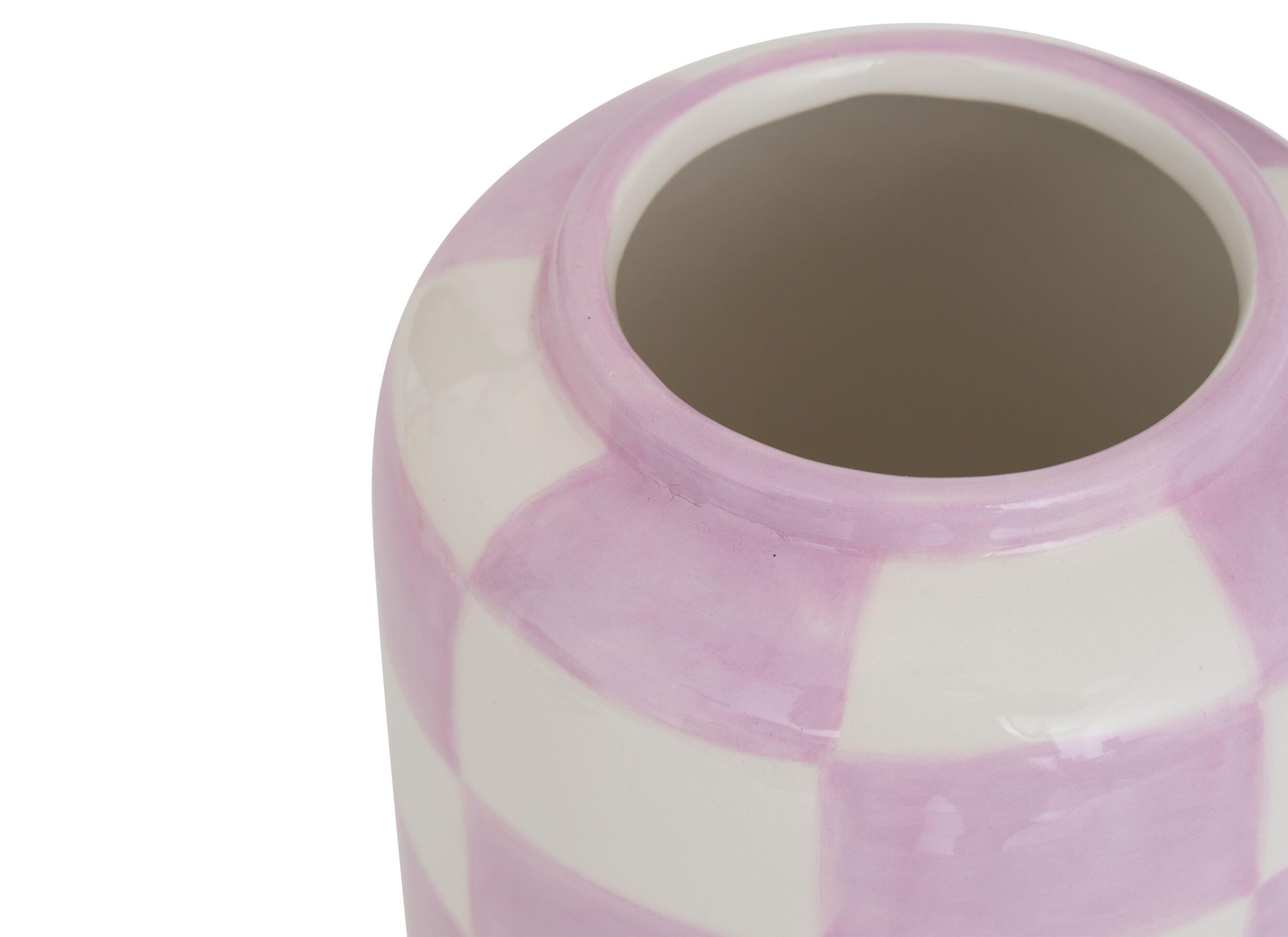 Detail - Vase Damier H14cm - dolomite - multicolore