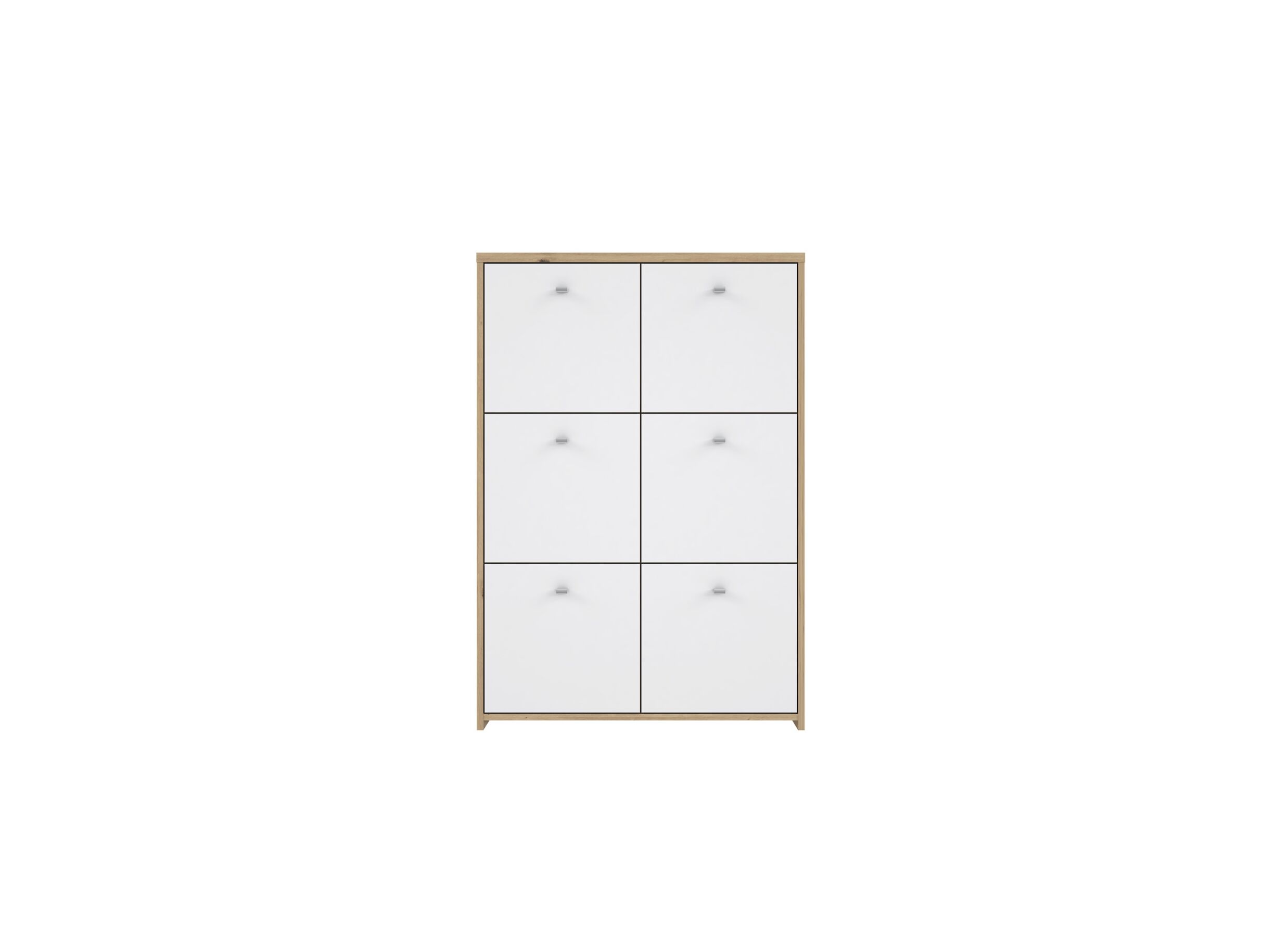 Kast Best Chest 77x30x113cm - meubelplaat - artisan eik/wit