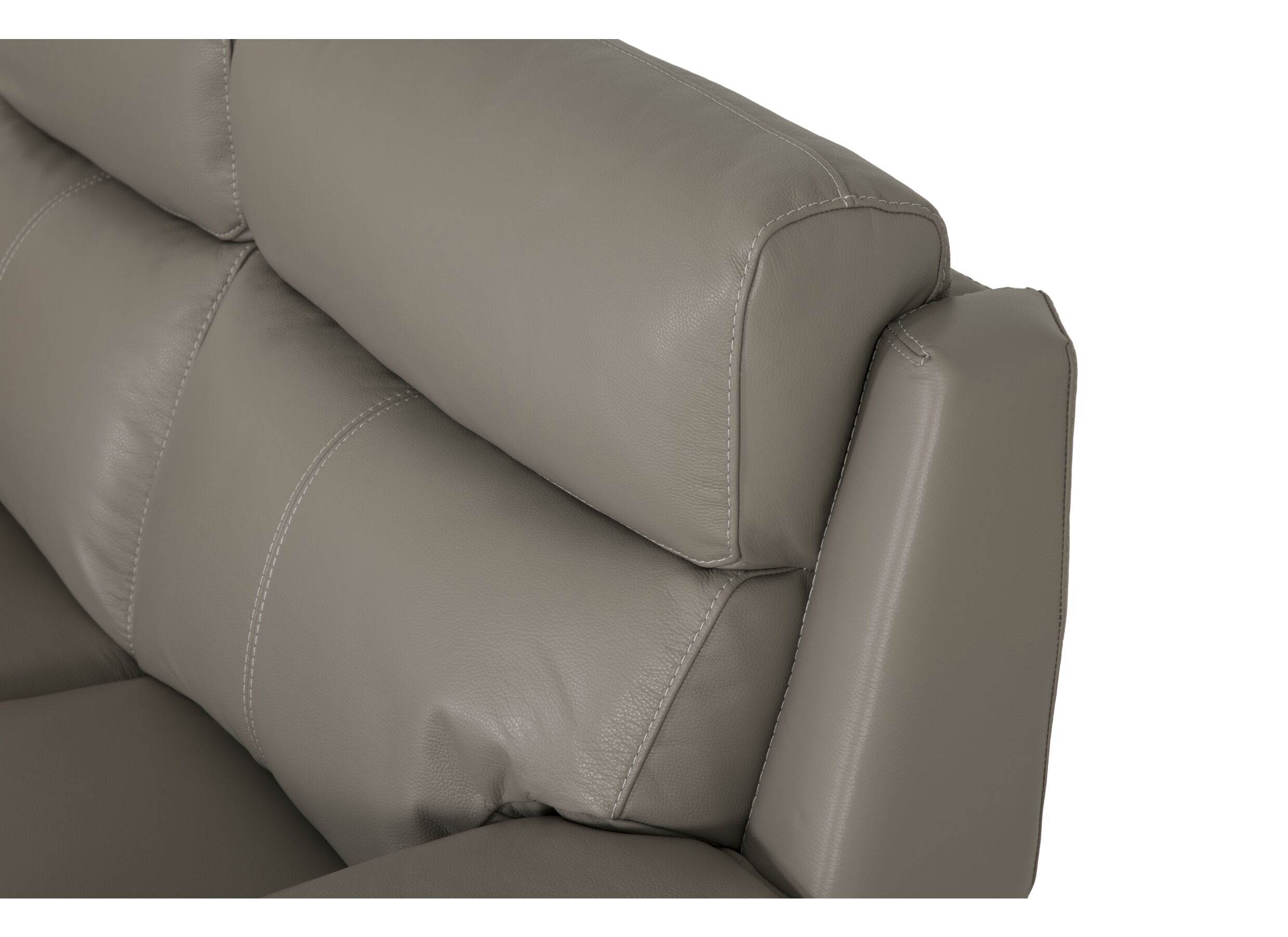 Canapé Singer 2,5+2 places - cuir - taupe avec relax