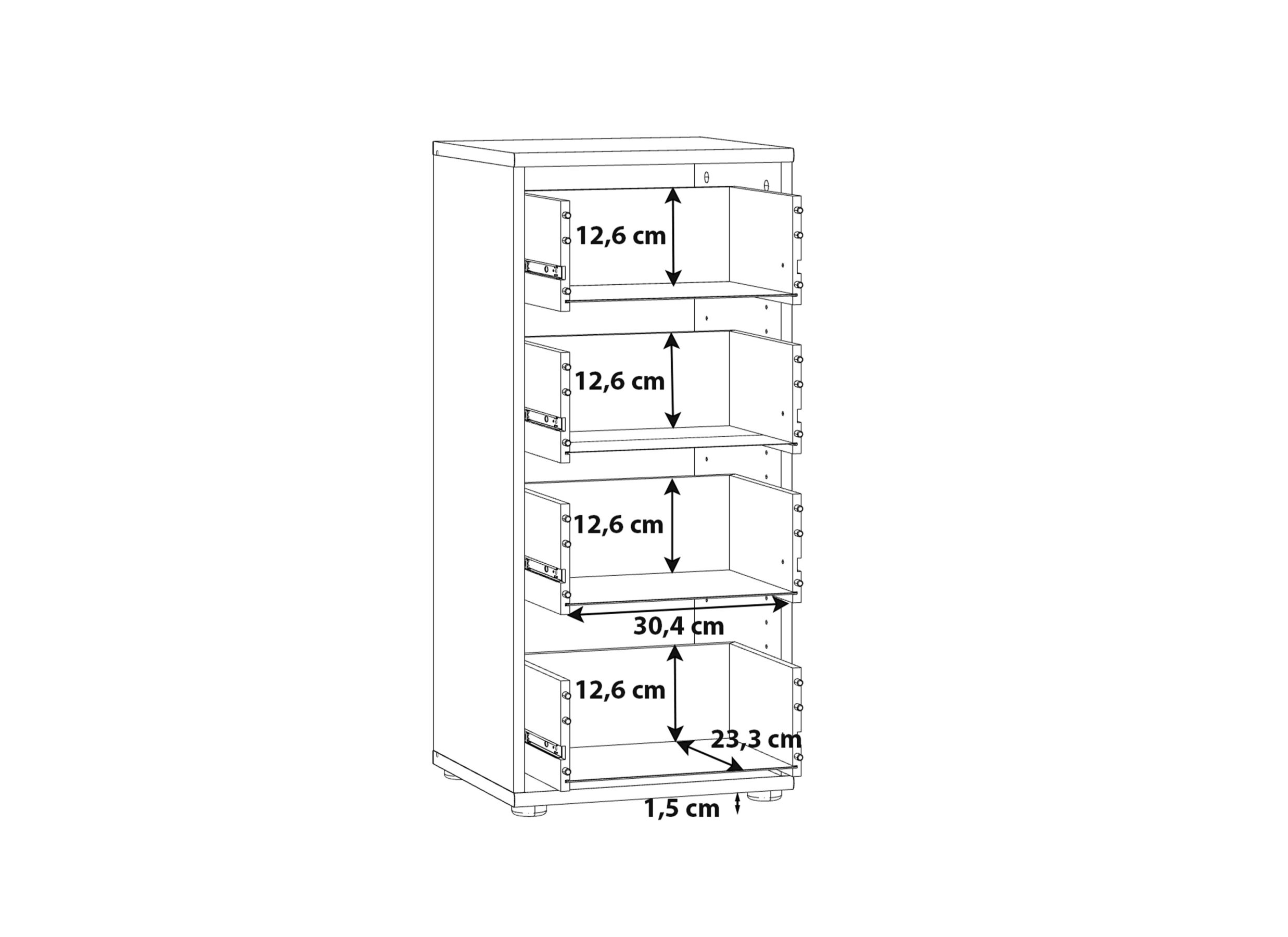 Dimensions - Commode Topic 38x35x86cm - décor - blanc