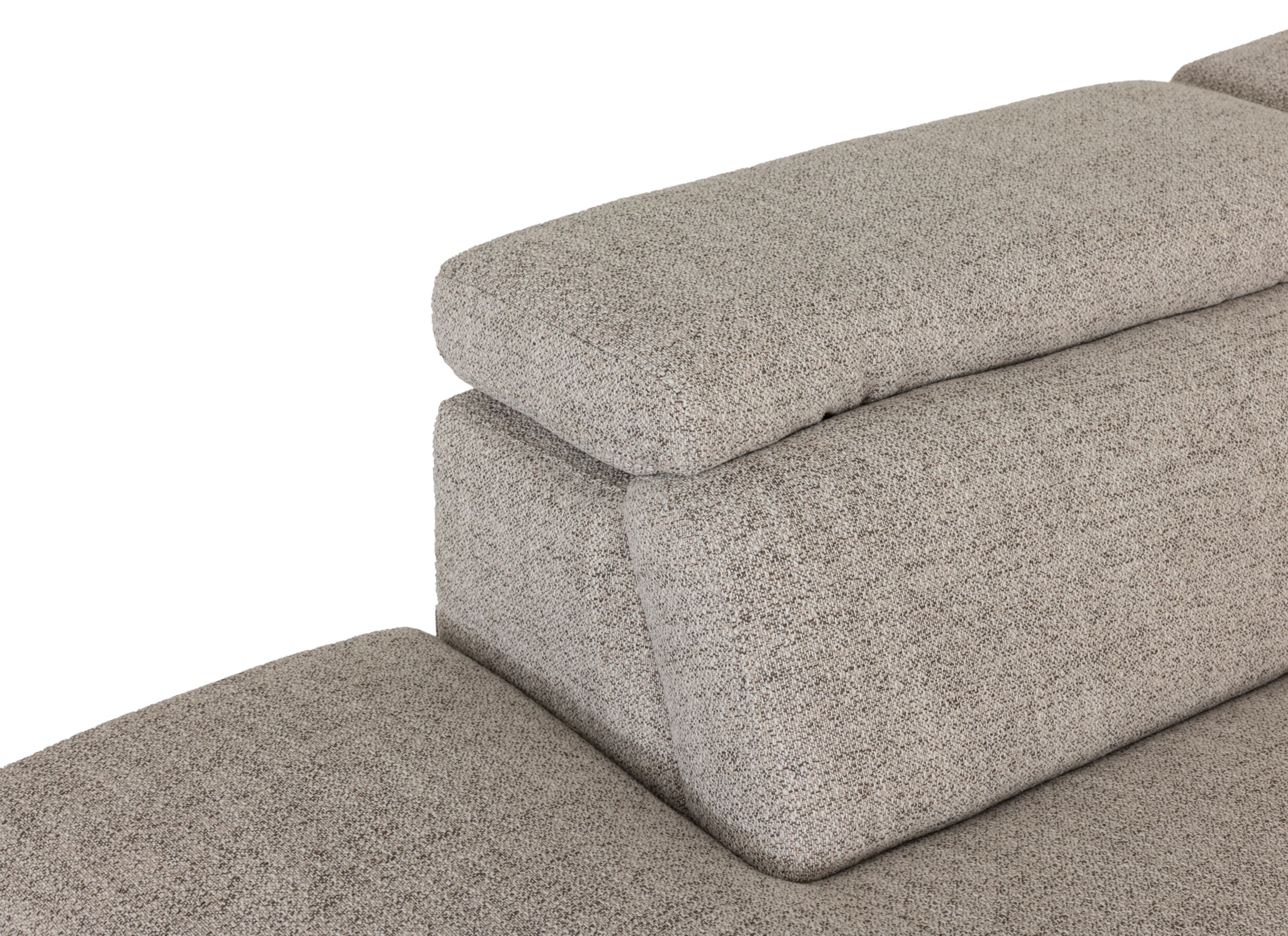 Detail - Canapé d'angle Vix 396x336cm - tissu - beige avec relax