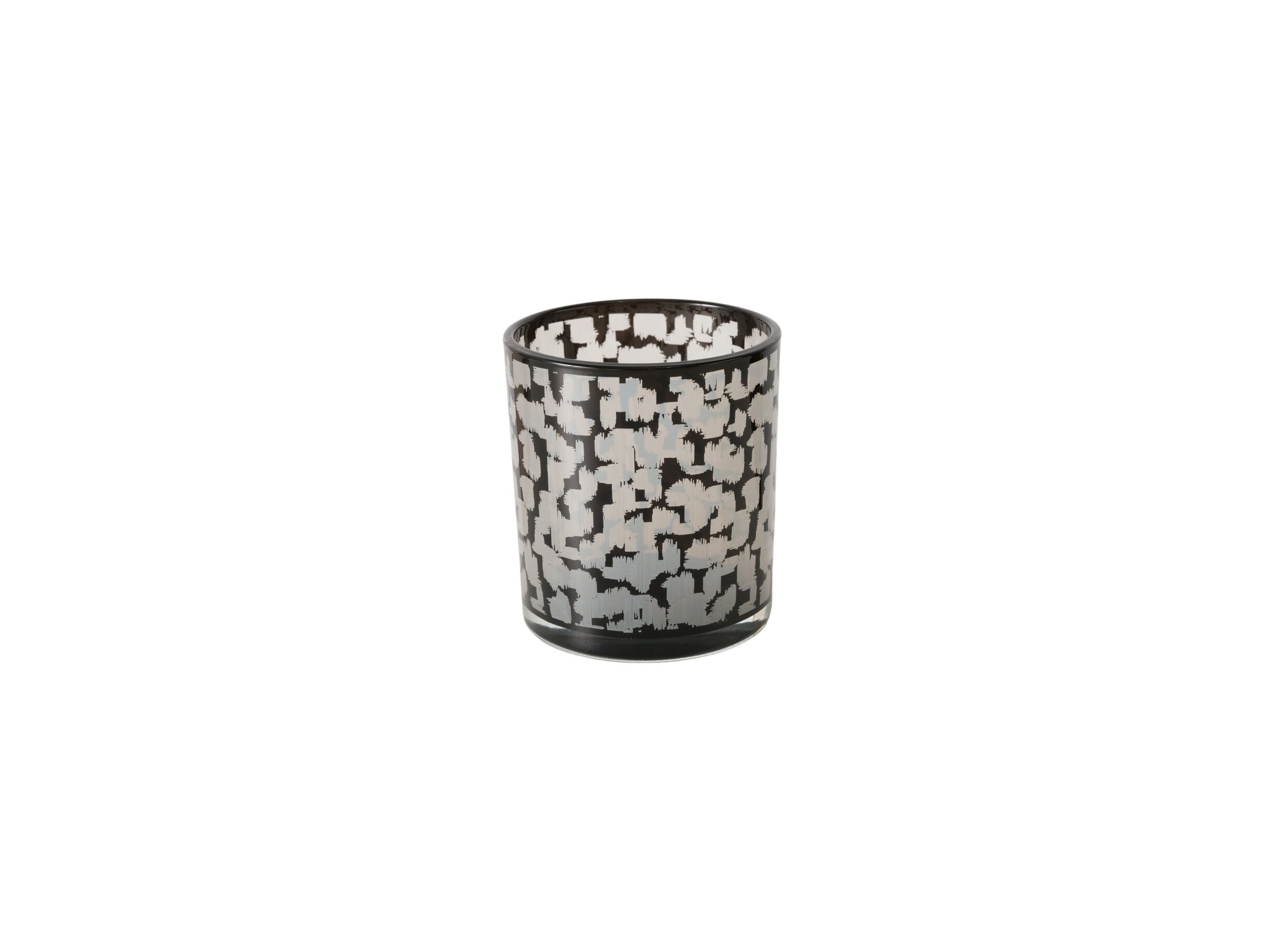 Aperçu - Porte-bougie Thato H8cm & H12cm - verre - beige/noir lot de 2