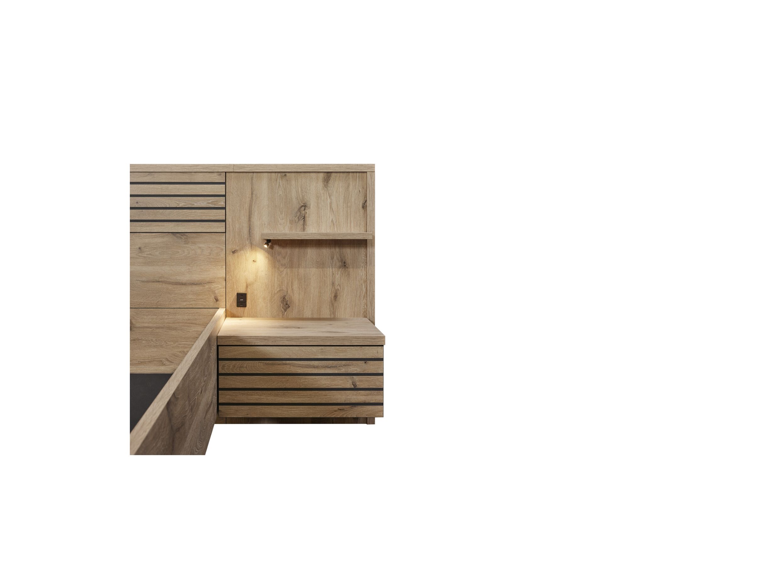 Detail - Lit Tanya 140x200cm - panneau decor - canyon oak