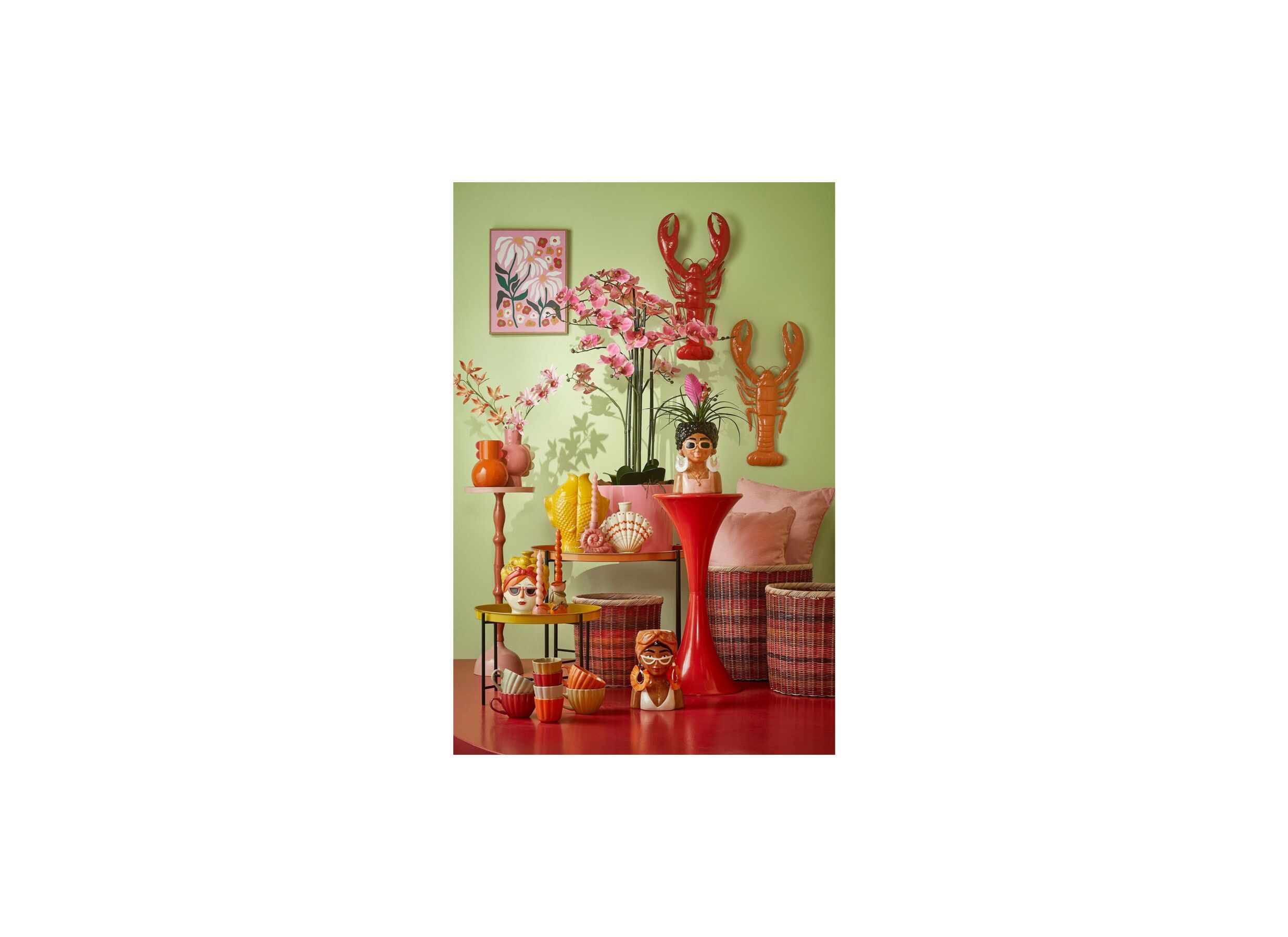 Foto ambiance - Cache-pot Fille H25cm - dolomie - multicolore