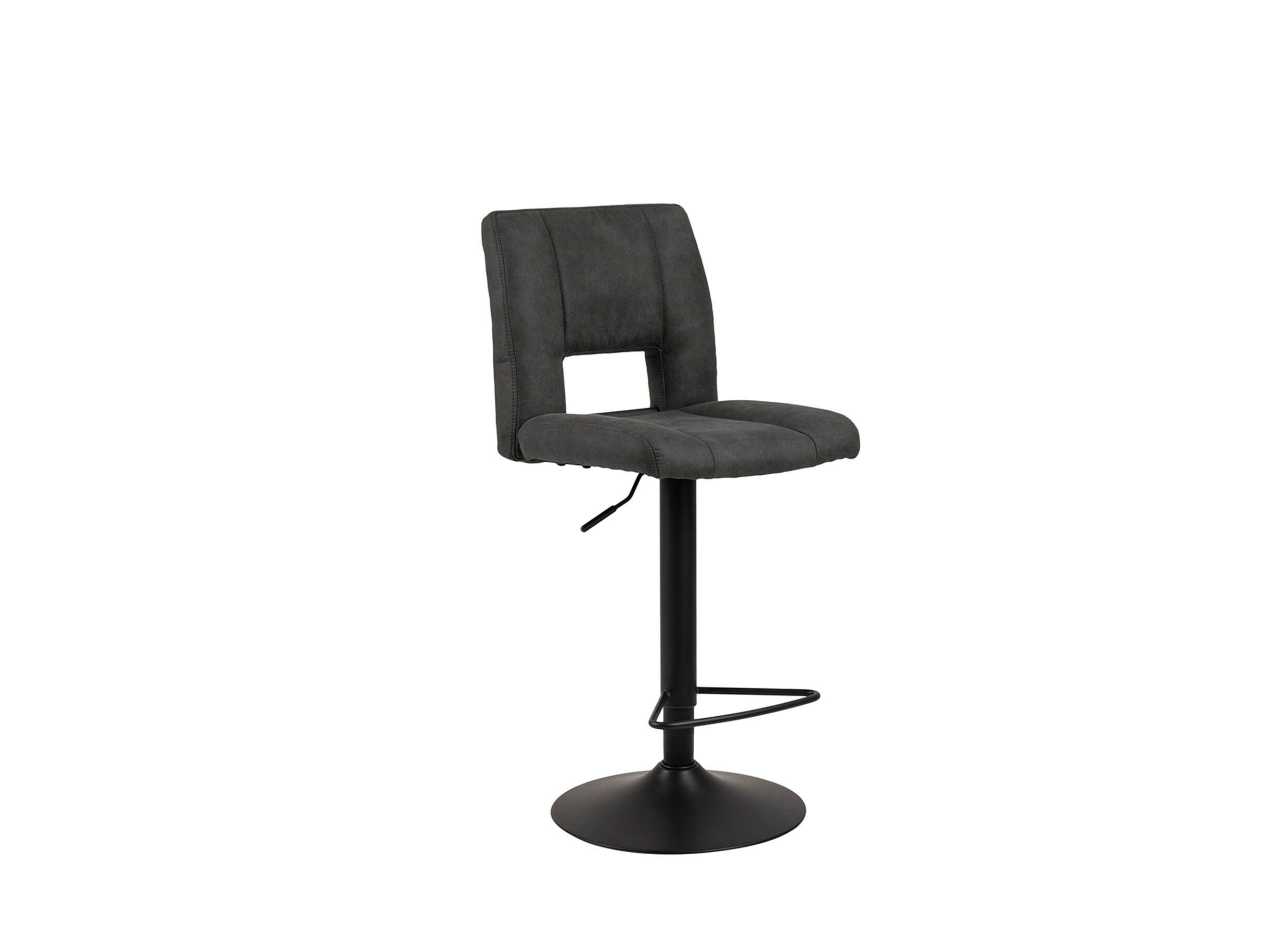 Chaise de bar HA62-83cm - similicuir - anthracite