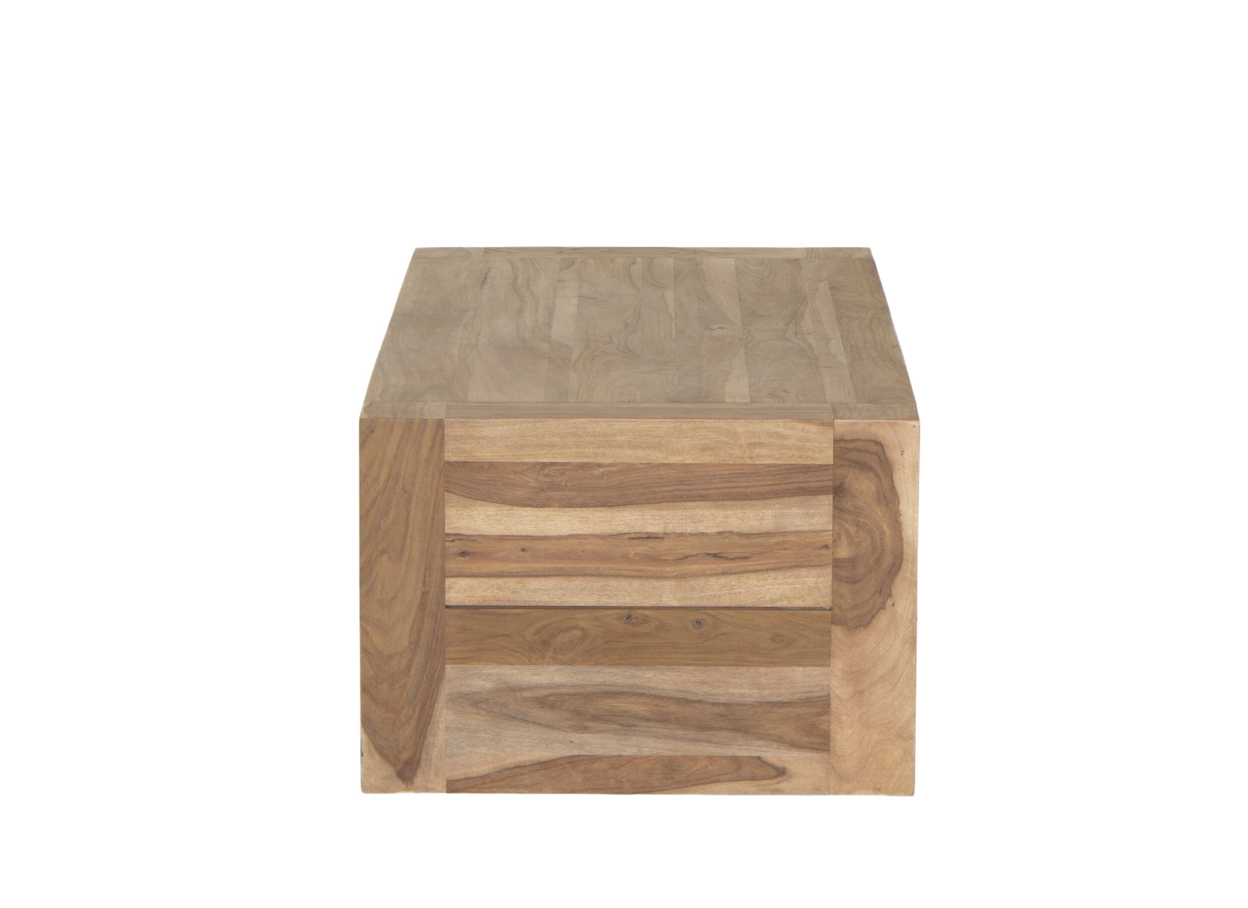 Table basse Carbone 125x65cm - sheesham massif & décor - naturel avec rangement