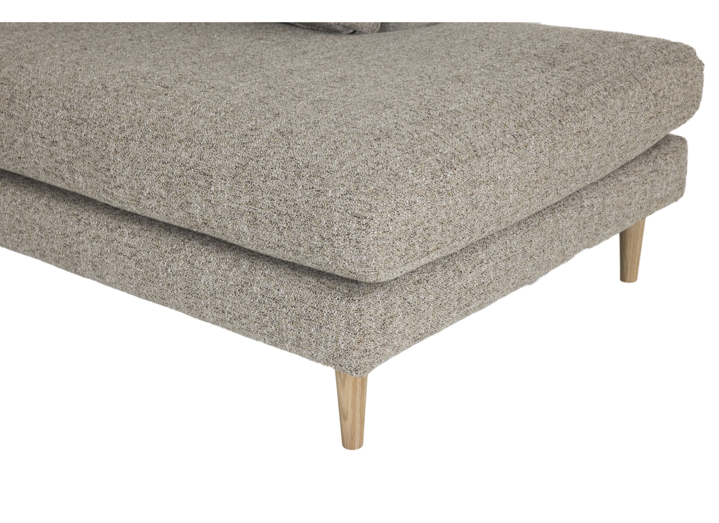 Canapé d'angle Lamar 257x223cm - tissu - brun clair
