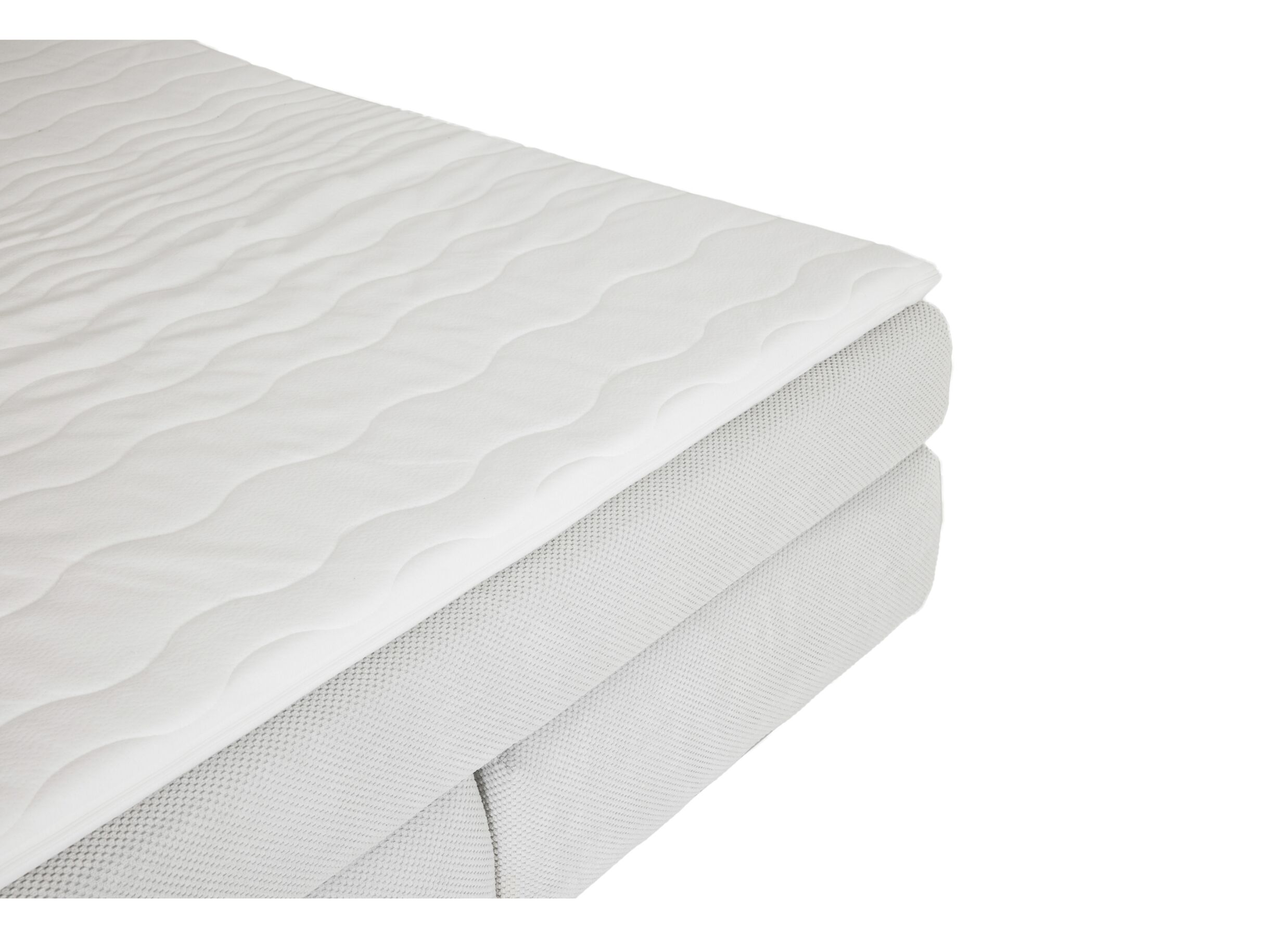 Detail - Boxspring Simone 180x200cm - tissu - écru avec rangement