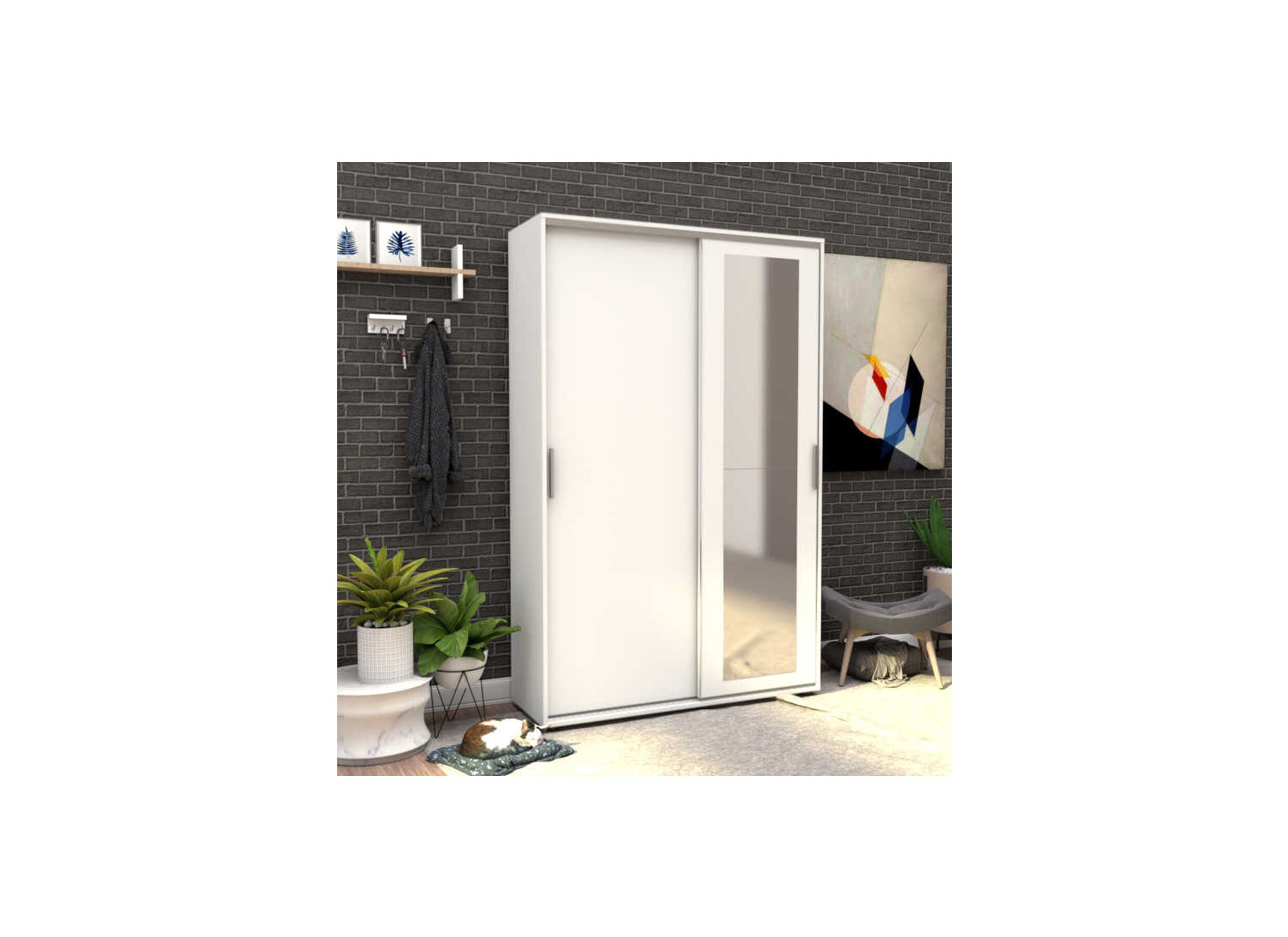 Halkast Cuzco 120x40x187cm - melamine - wit