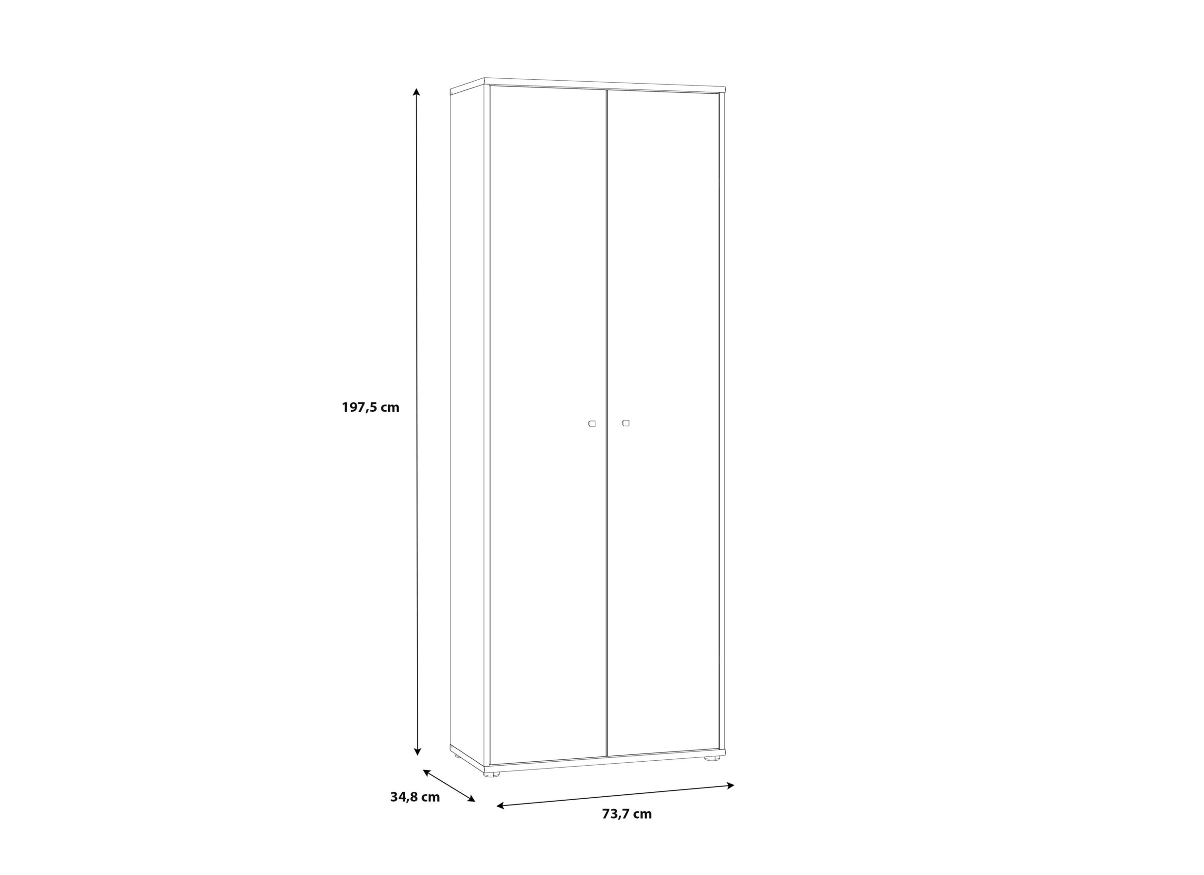 Dimensions - Armoire de rangement Topic 74cm - décor - blanc