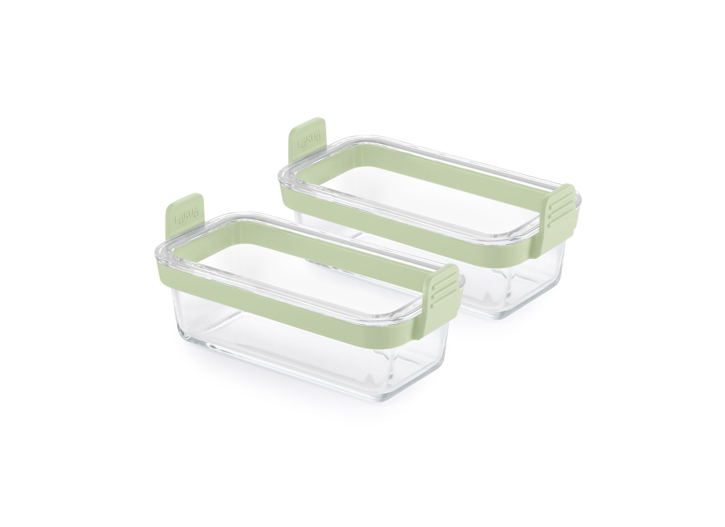 Plus Important - Lekue Airfryer Plat à four 20x9,5x9cm - verre & silicone - transparent lot de 2