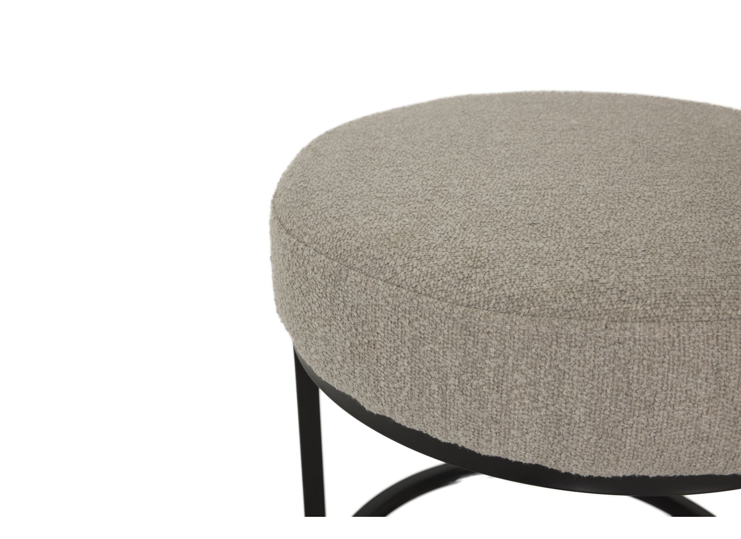 Pouf Orbit tissu gris clair