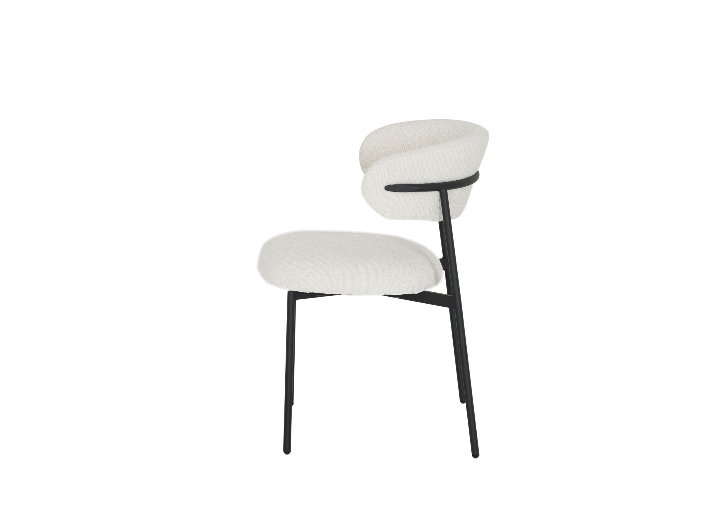Stoel Luke 54,5x58x79cm - bouclé - wit