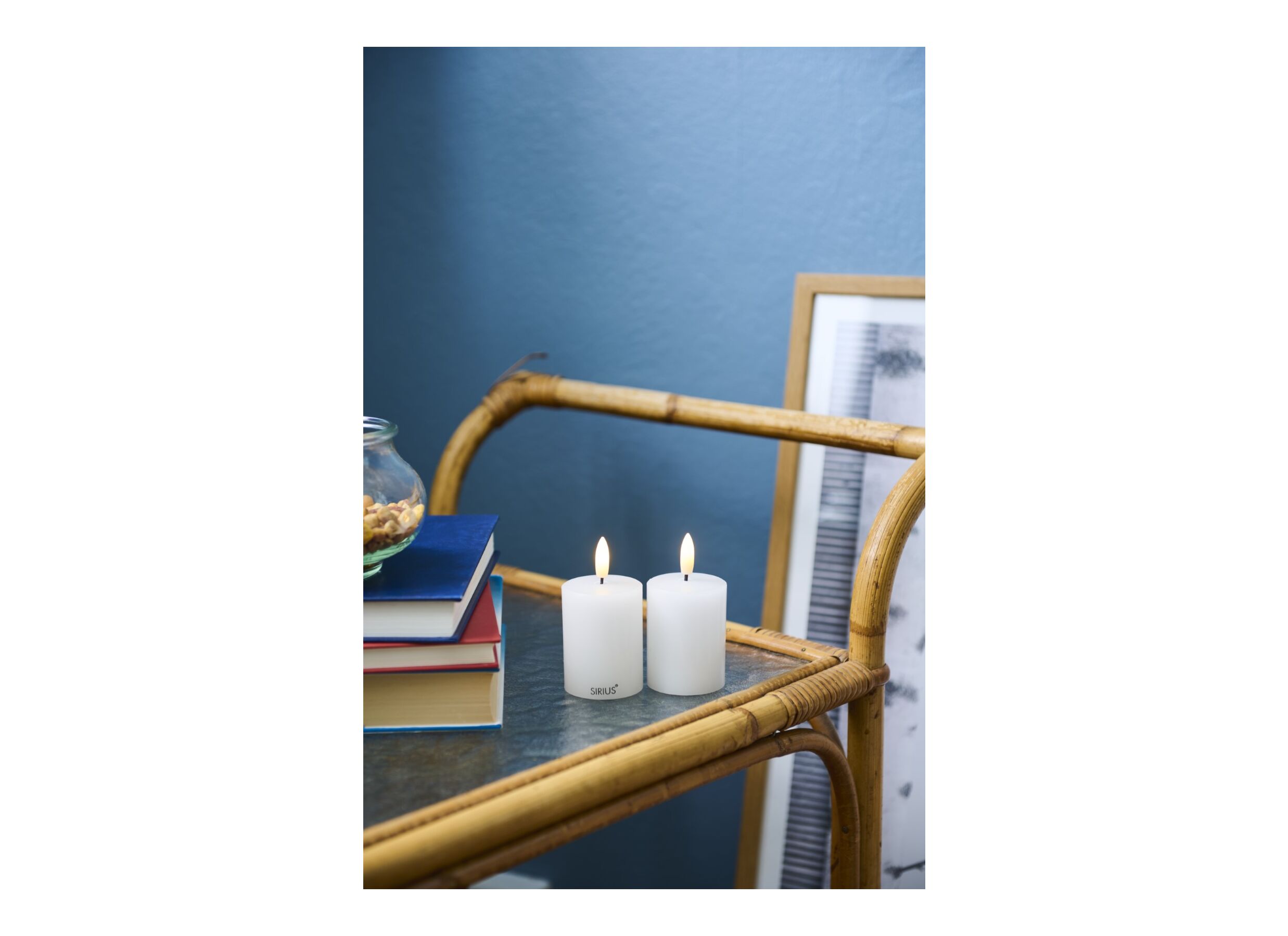 Sfeerfoto - Ledkaars Sille Rechargeable wit set van 2