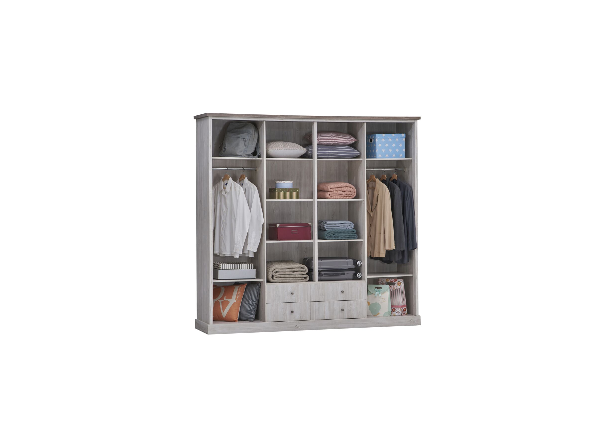 Disposition - Garde-robe Eline 225cm - décor - white oak/autumn oak
