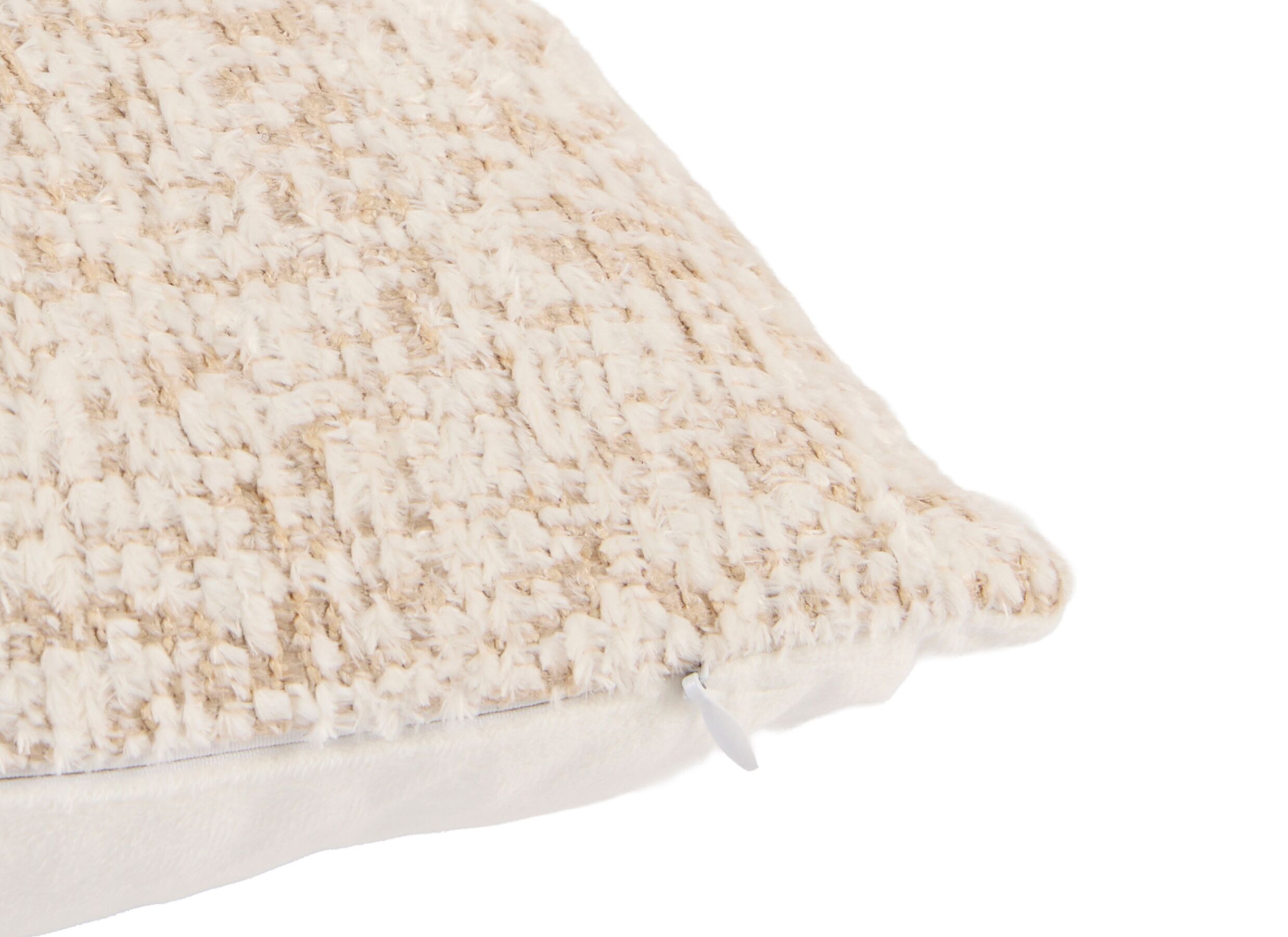 Detailfoto - Kussen Esbly 60x30cm - stof - creme & zand