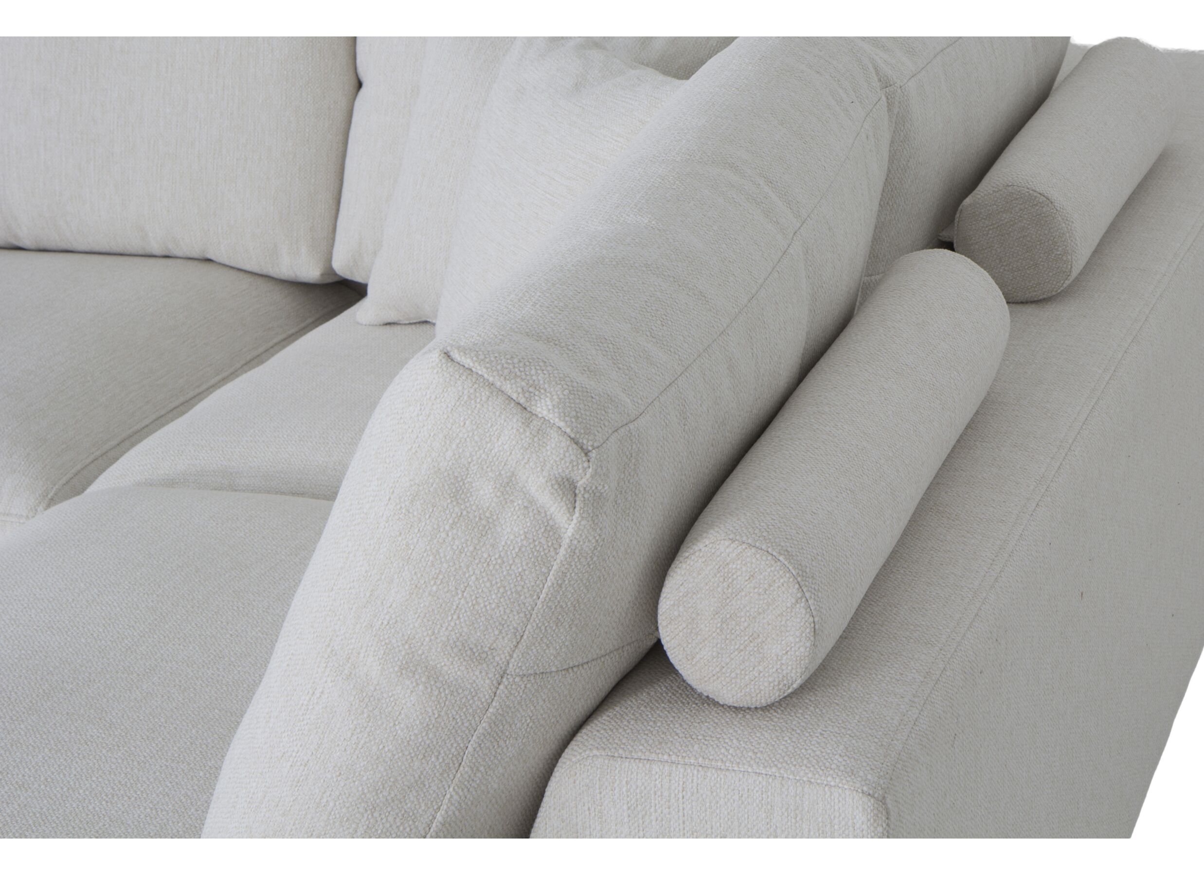 Canapé d'angle Celaya 298x223cm - tissu - ecru