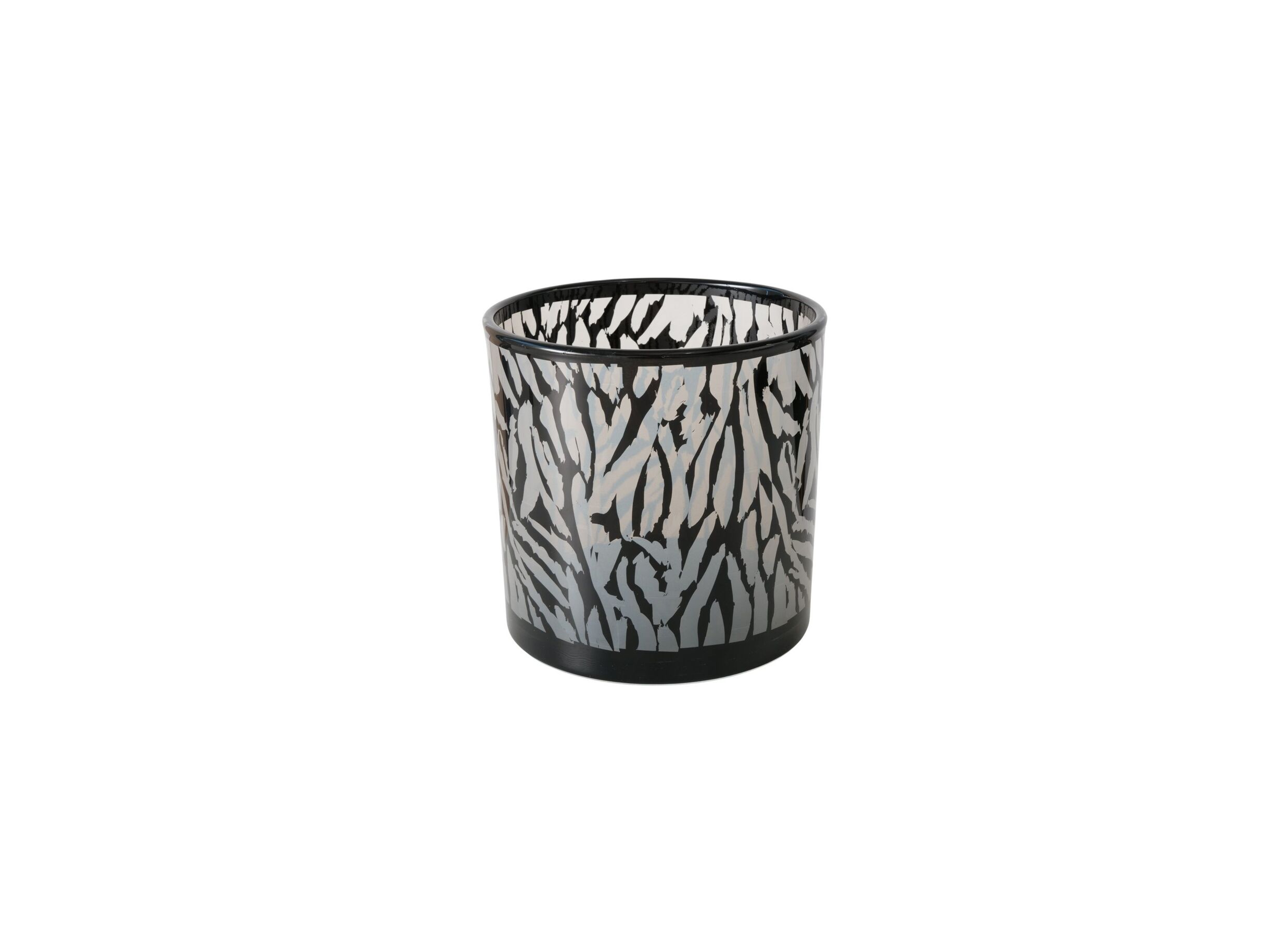 Aperçu - Porte-bougie Thato H15cm - verre - beige/noir