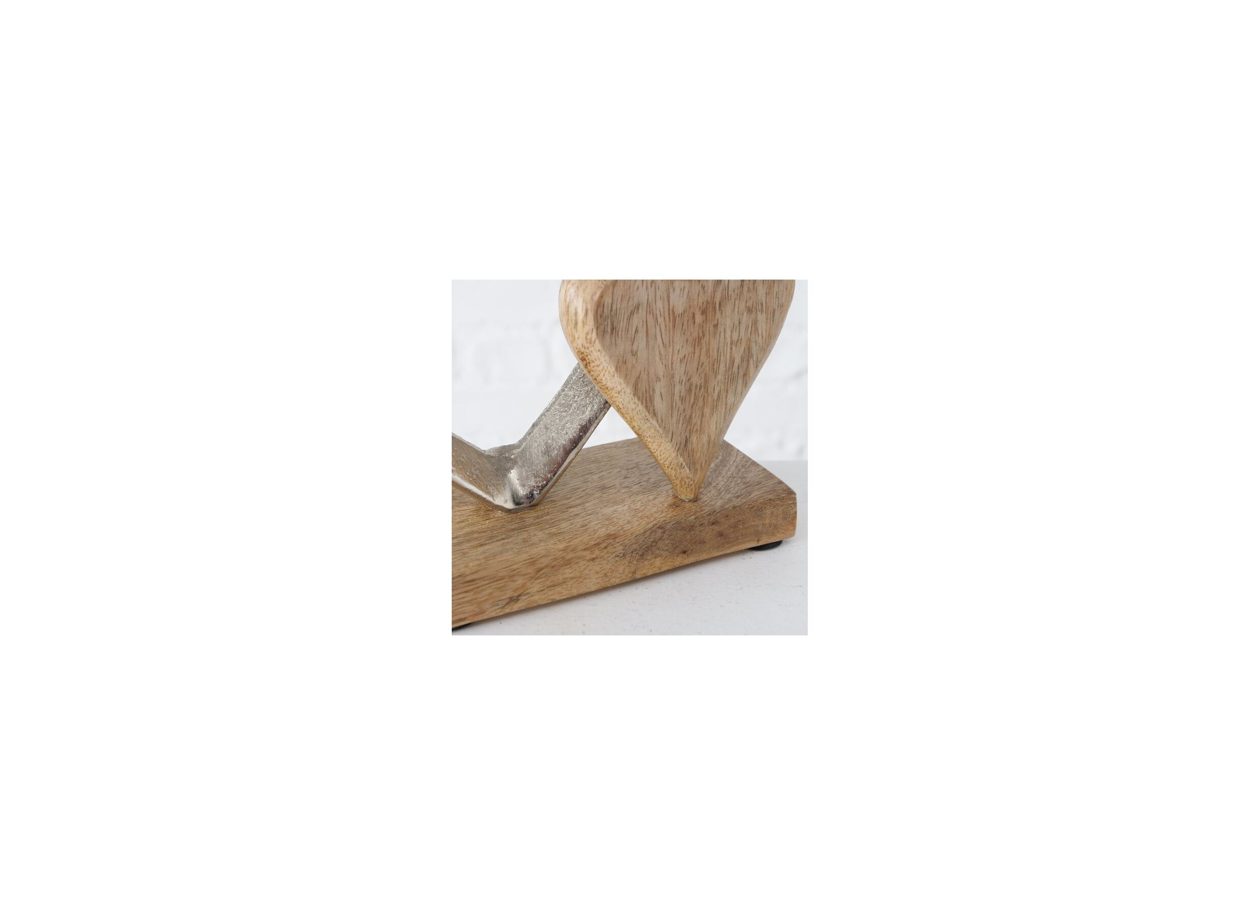 Detailfoto - Deco Hart Carolyn H22cm mango massief bruin zilver