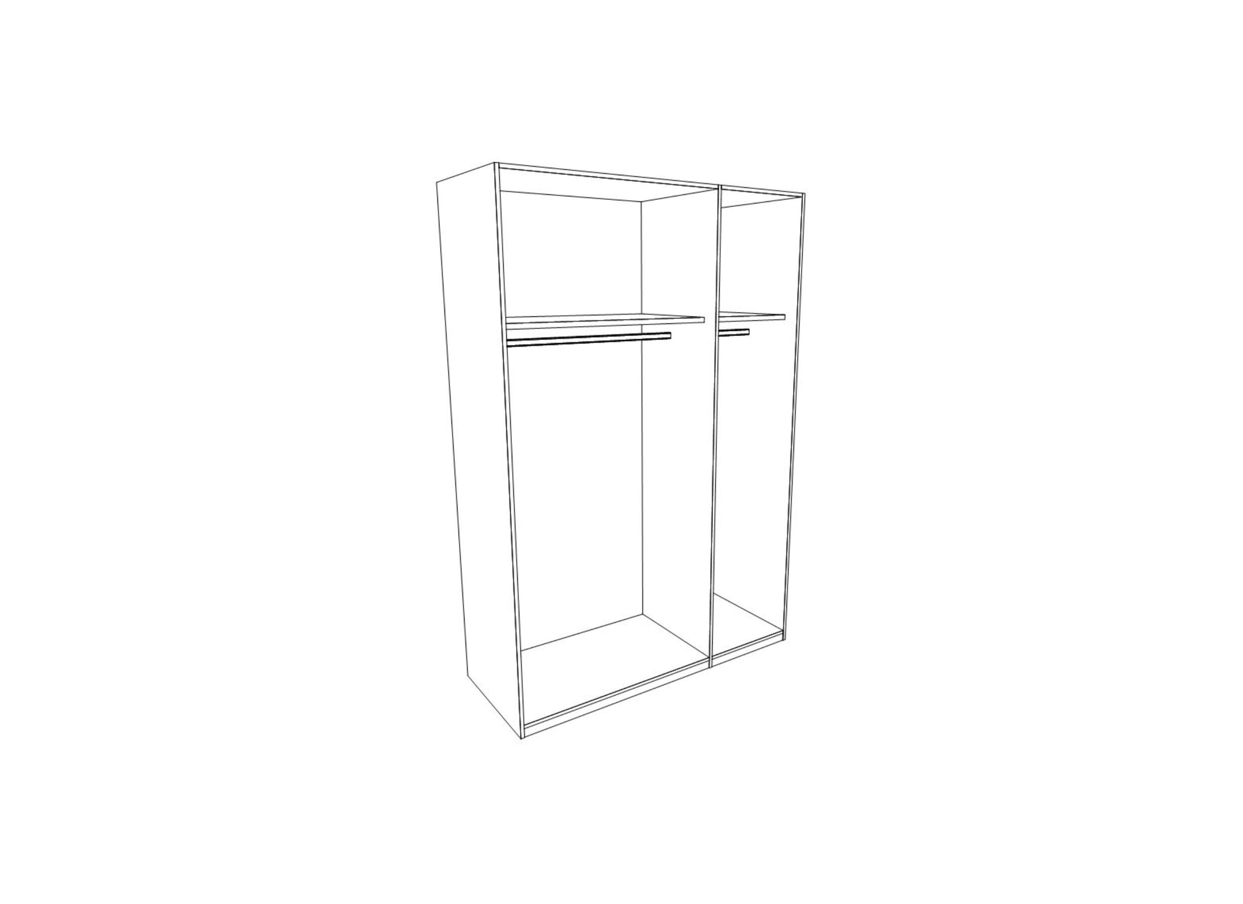 Armoire à portes coulissantes Weimar 135cm - décor - blanc/gris
