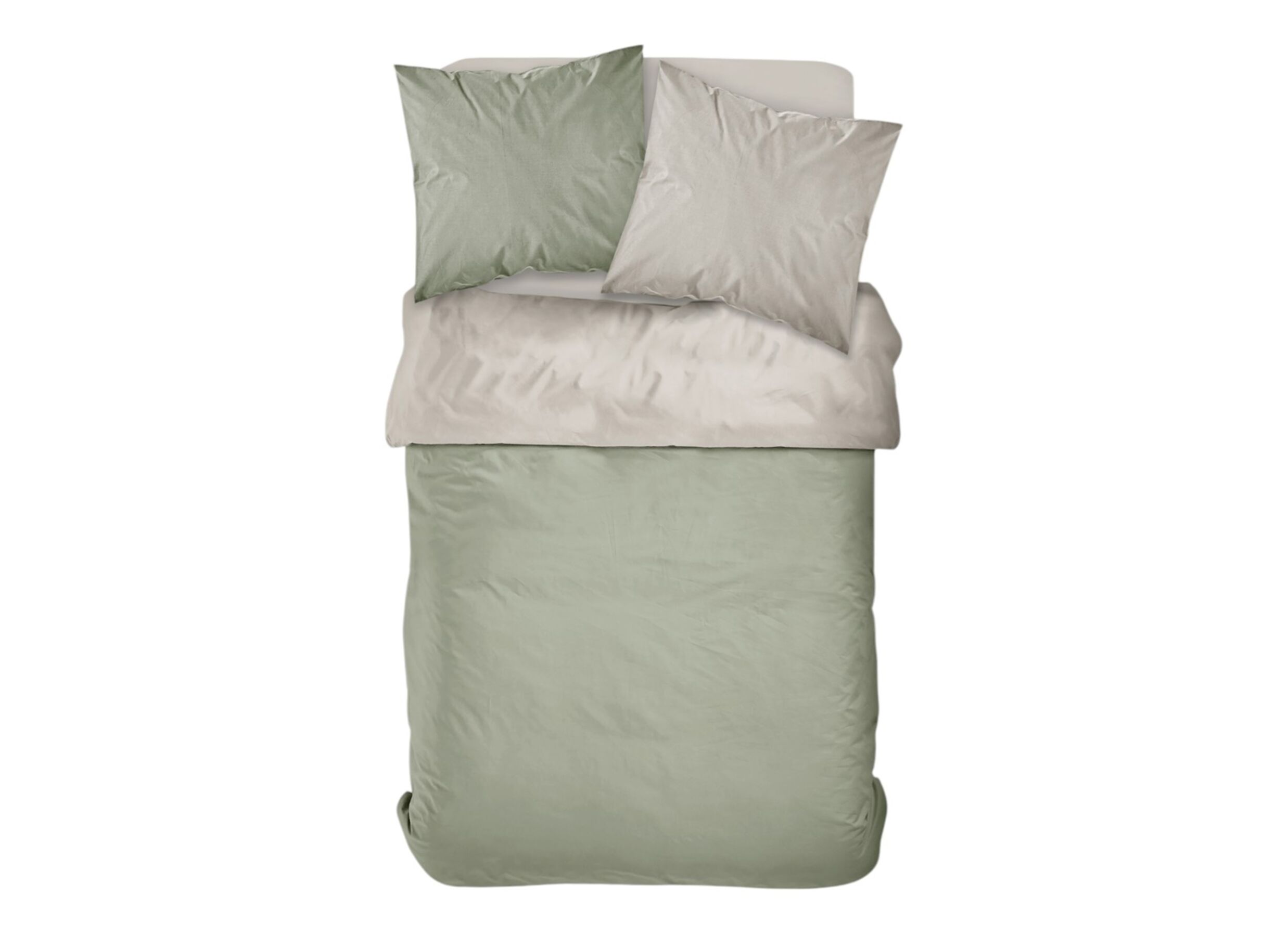Plus Important - Housse de couette Today Bicolore 220x240cm - coton percale - dune & sauge