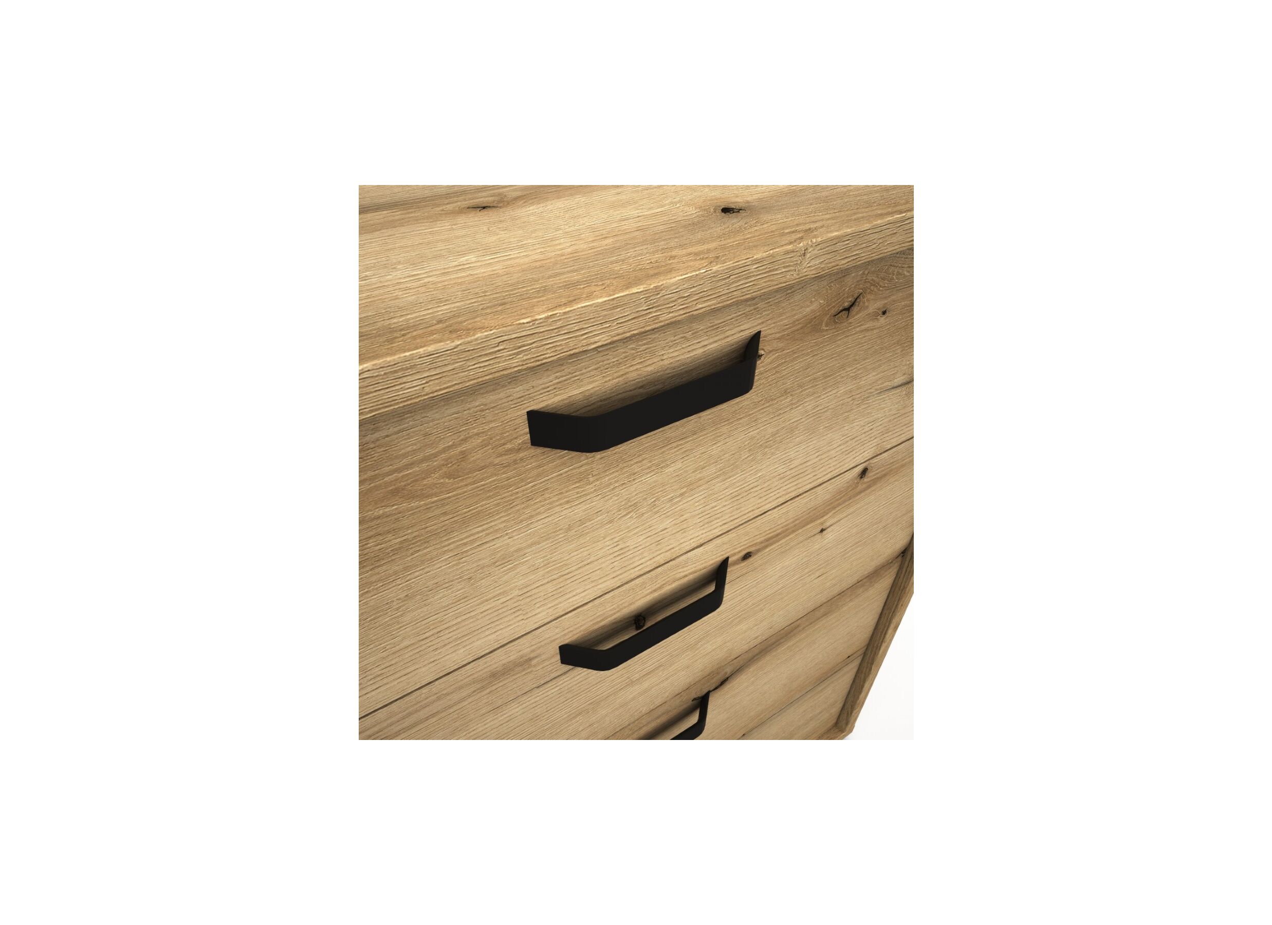 Detail - Commode Kato 90x45x101cm - mélamine - chêne etna