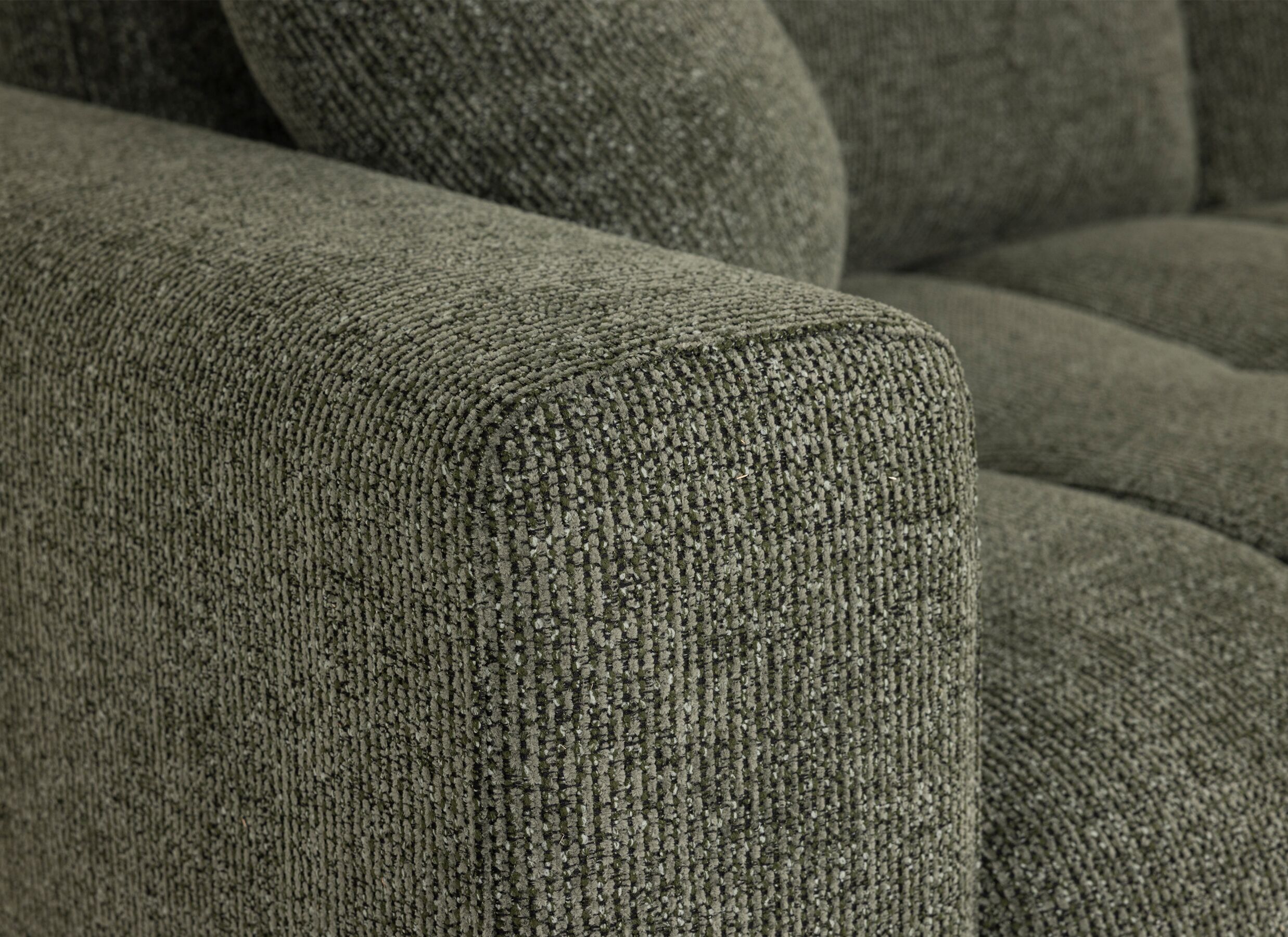 Detailfoto - Hoeksalon Furia 285x178cm - stof - groen