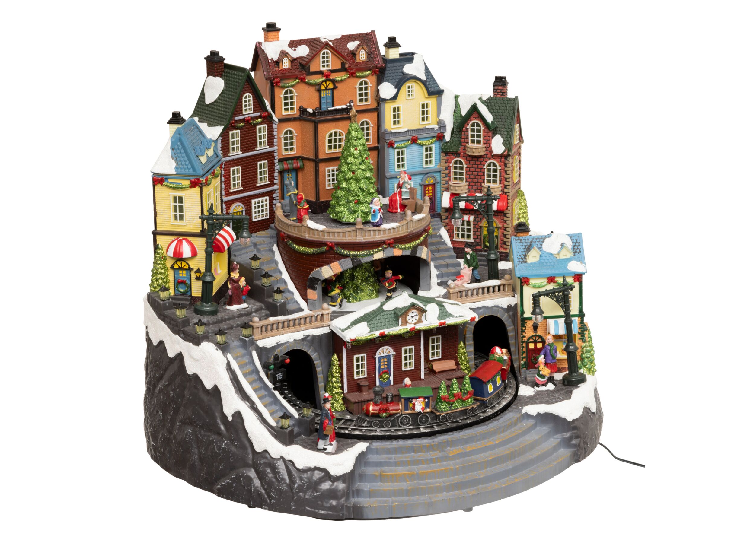 Plus Important - Décoration de Noël Village LED H37,5cm - polystone - multicolor