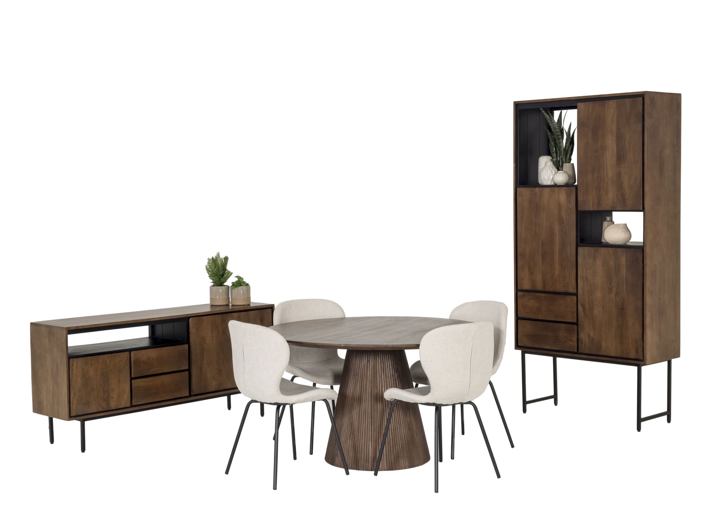 Setfoto - Kast Ferrato 100x40x200cm - mango massief - naturel