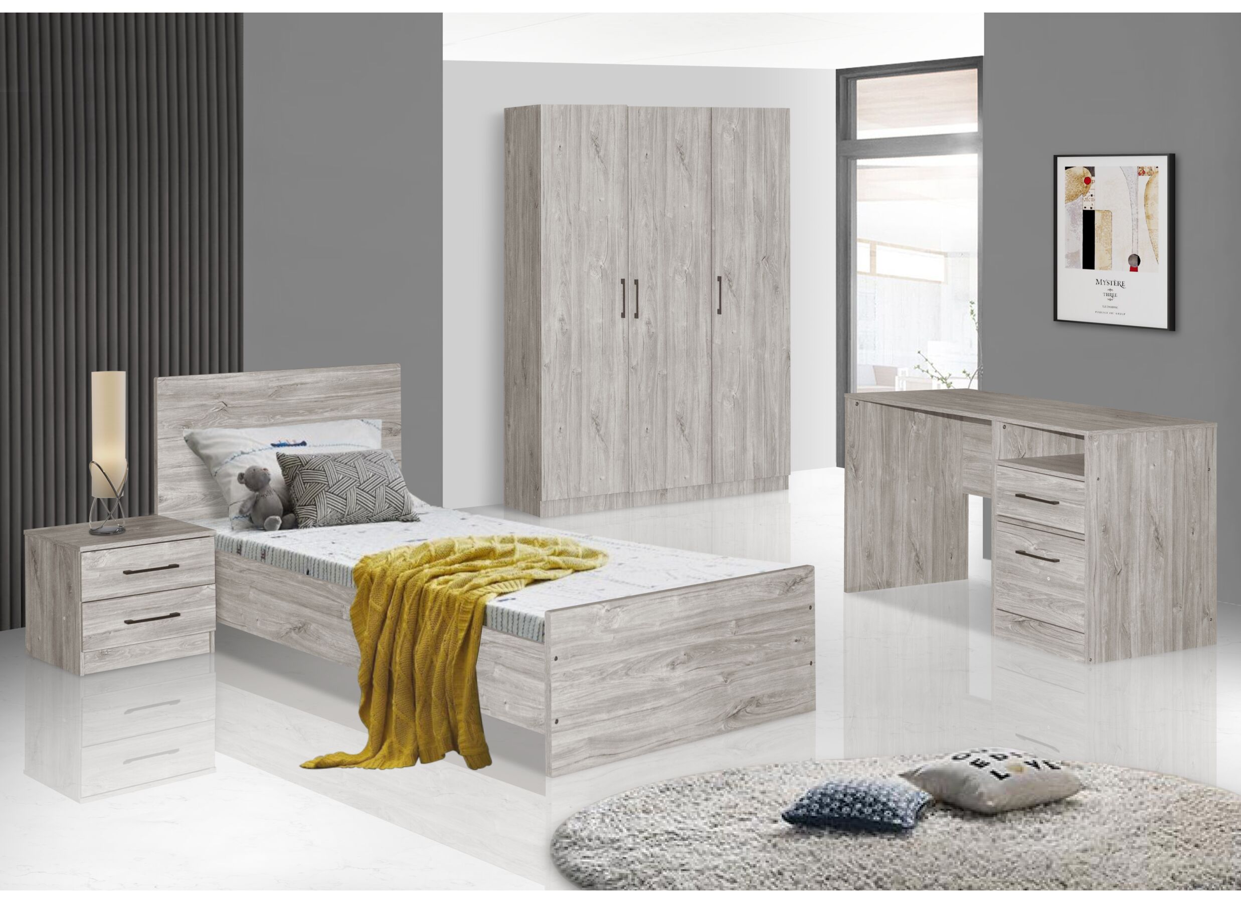 Chambre enfant Elmo avec armoire 3 portes - Chambre enfant Elmo avec armoire 3 portes