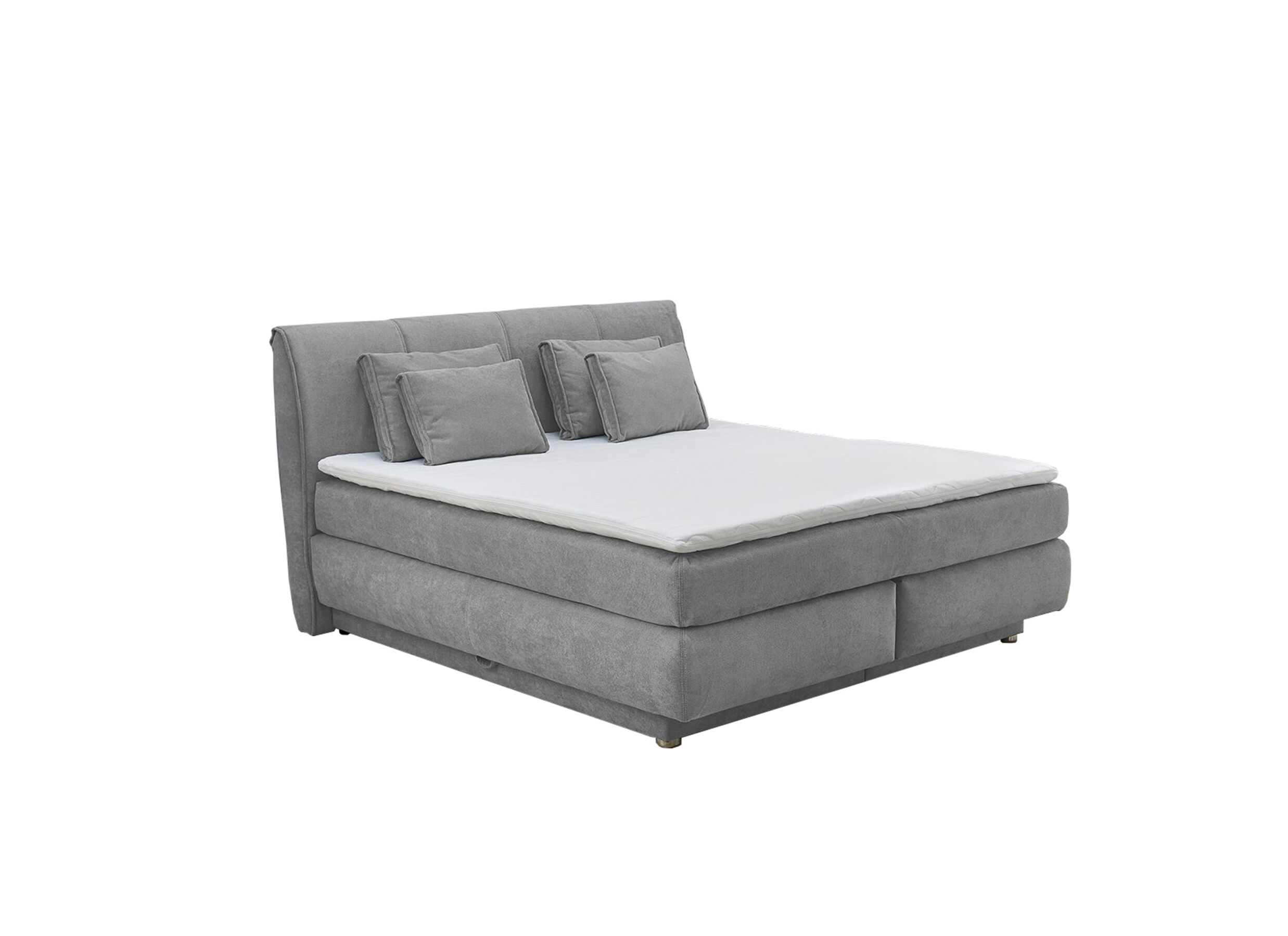 Boxspring Carla Max 180x200cm avec rangement tissu gris micro - Boxspring Carla Max 180x200cm avec rangement tissu gris micro