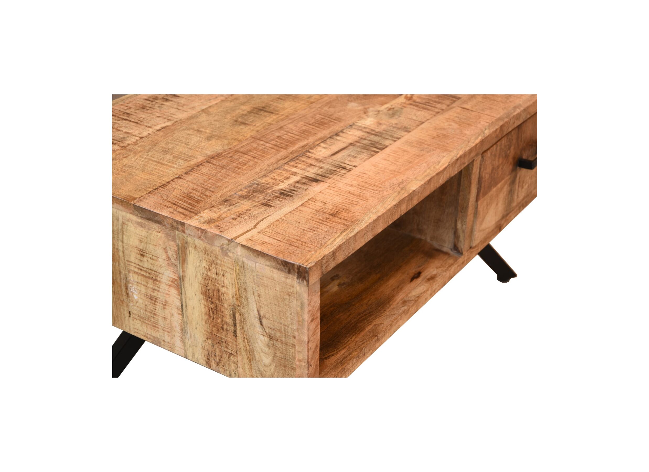 Detail - Table basse Tarth bois massif avec rangement