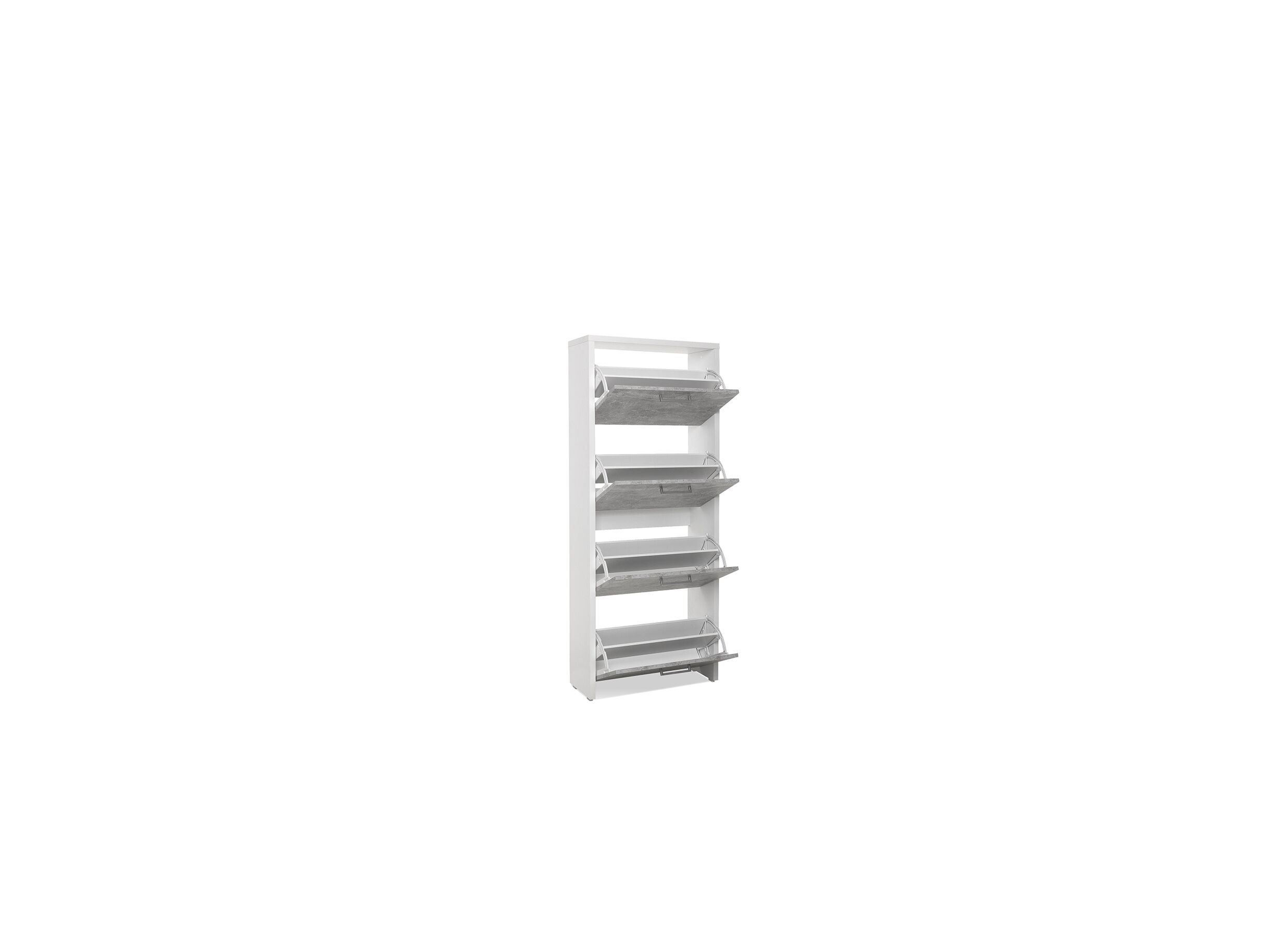 Detailfoto - Schoenenkast Fulda 60x25x152cm - melamine - beton & wit