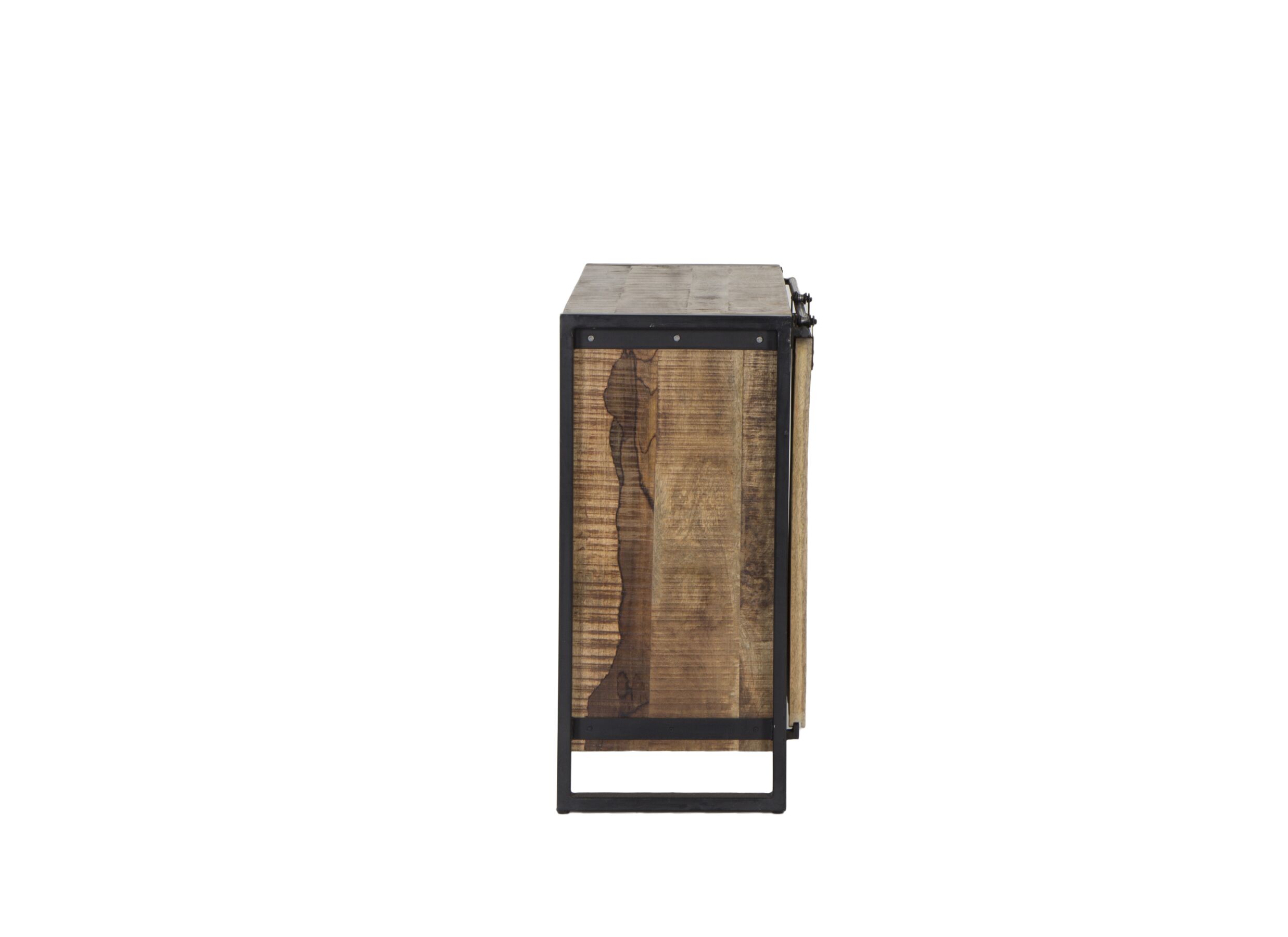 Commode Woodstock 120x45x90cm - mango massief - naturel/zwart