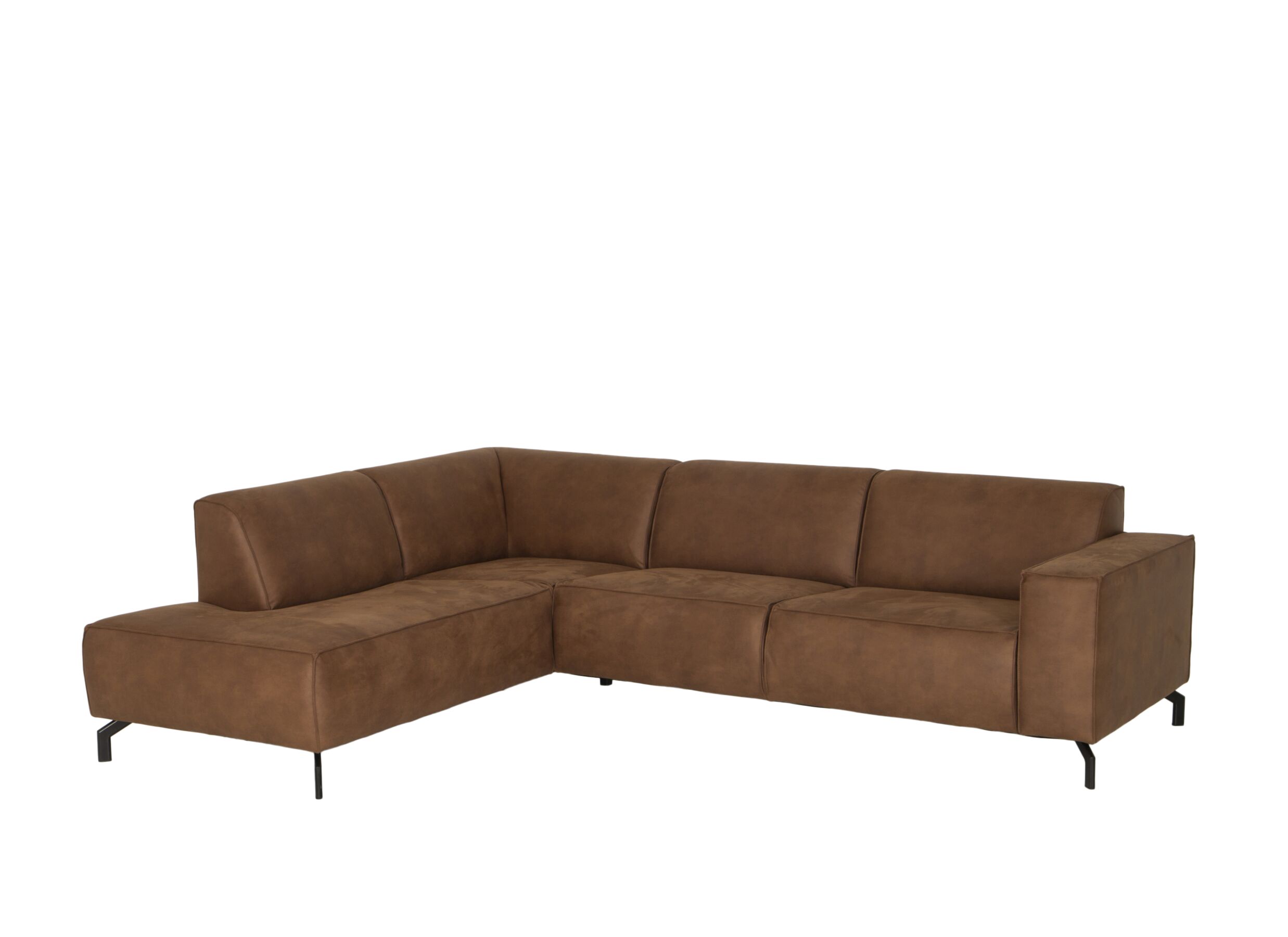 Canapé d'angle Brenda tissu cognac - Canapé d'angle Brenda 275x210cm - tissu - cognac