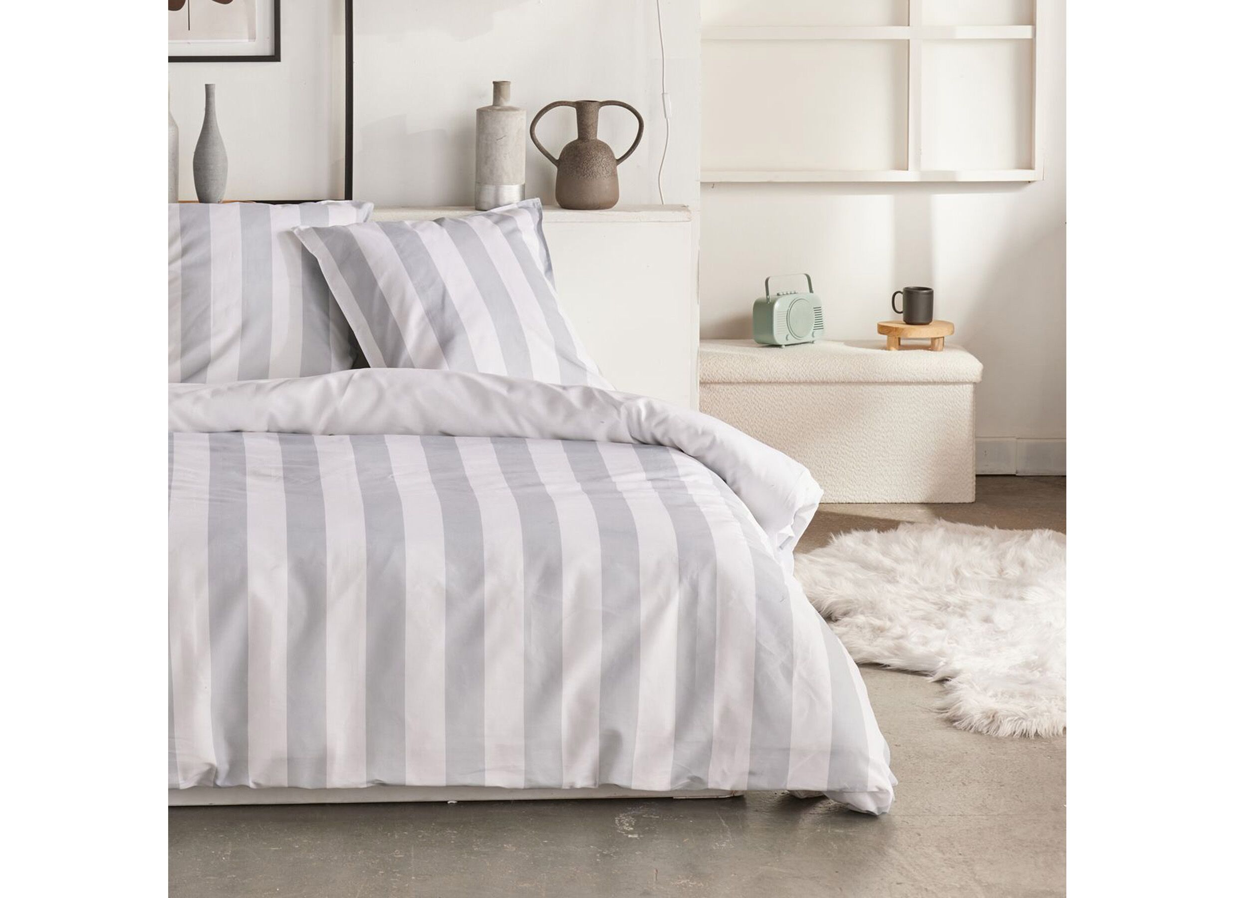 Dekbedovertrek Sunshine 220x240cm - katoen - wit - Housse de couette Sunshine 220x240cm - cotton - blanc