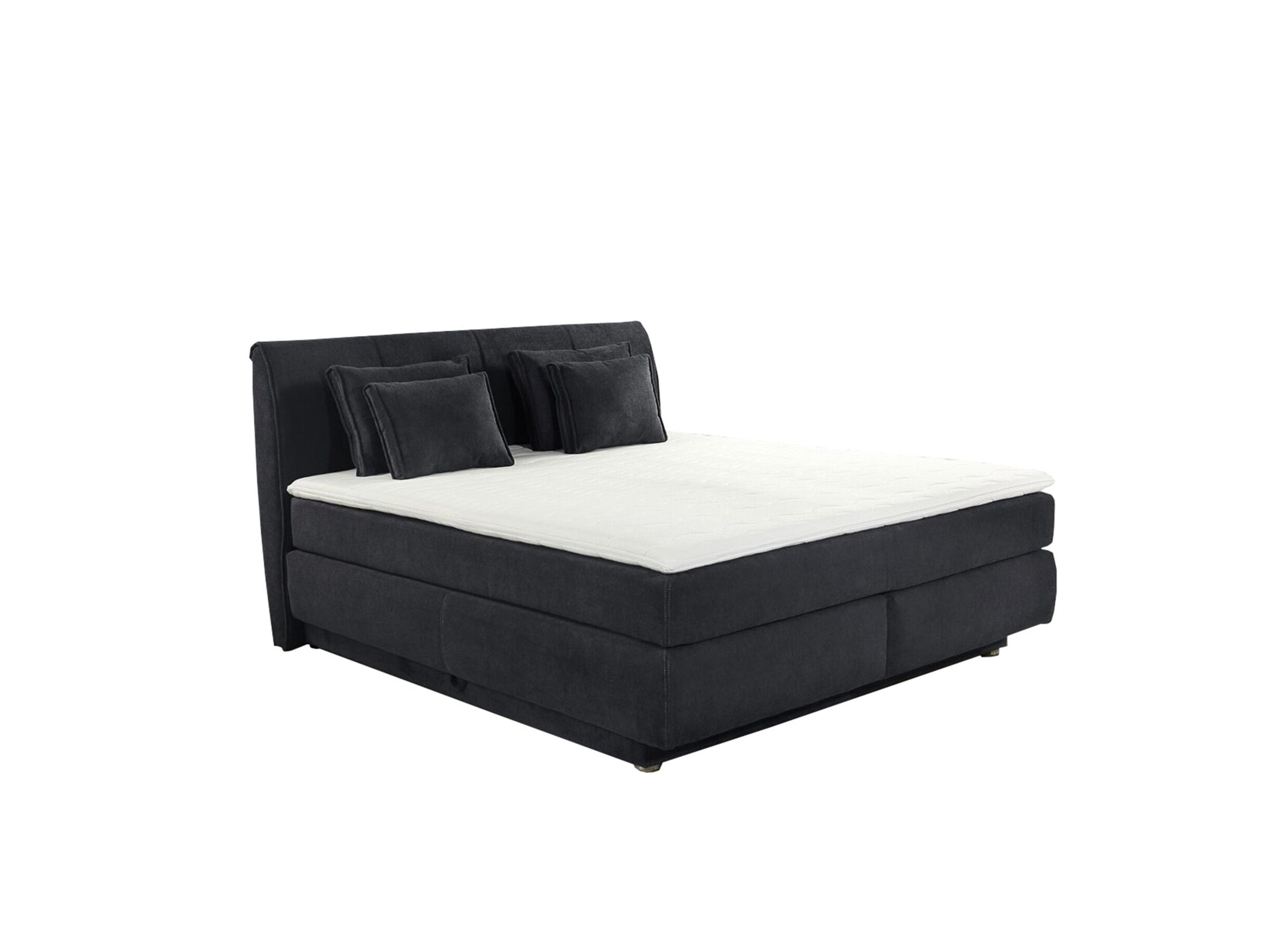 Boxspring Carla Max 180x200cm avec rangement tissu micro noir - Boxspring Carla Max 180x200cm avec rangement tissu micro noir