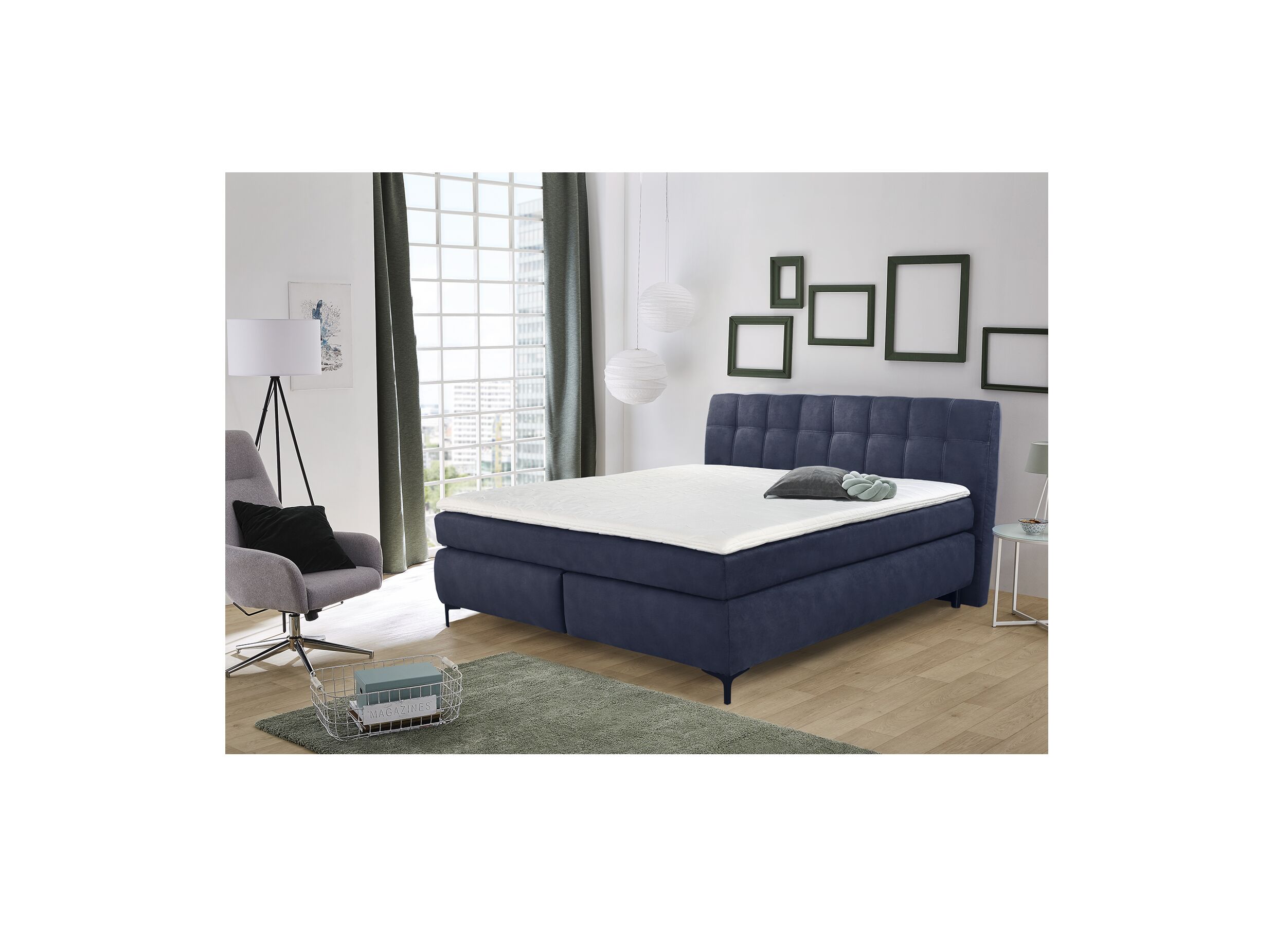 Sfeerfoto - Boxspring 180x200cm - stof - blauw