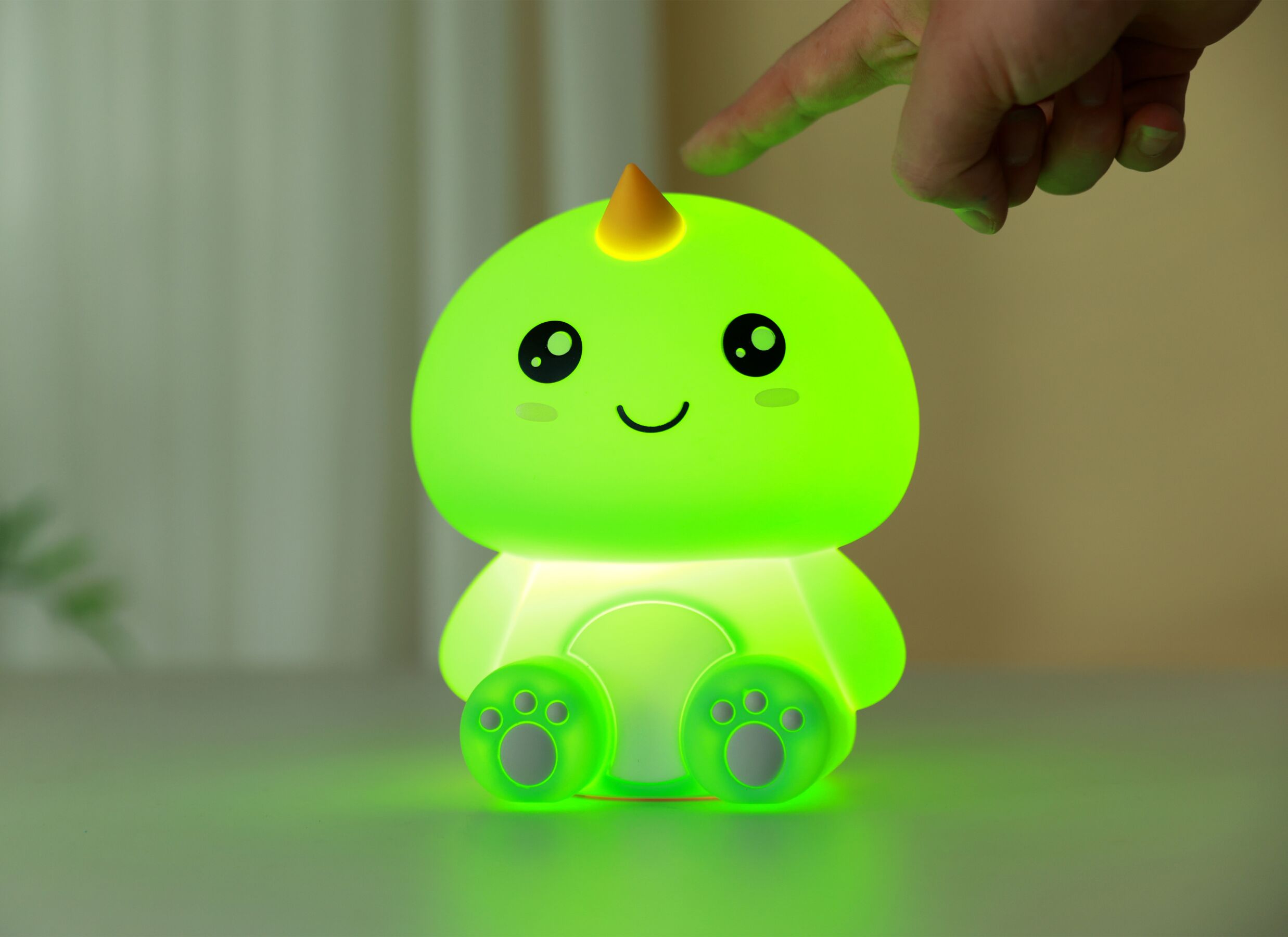 Sfeerfoto - Nachtlampje Silicon Hello Dino