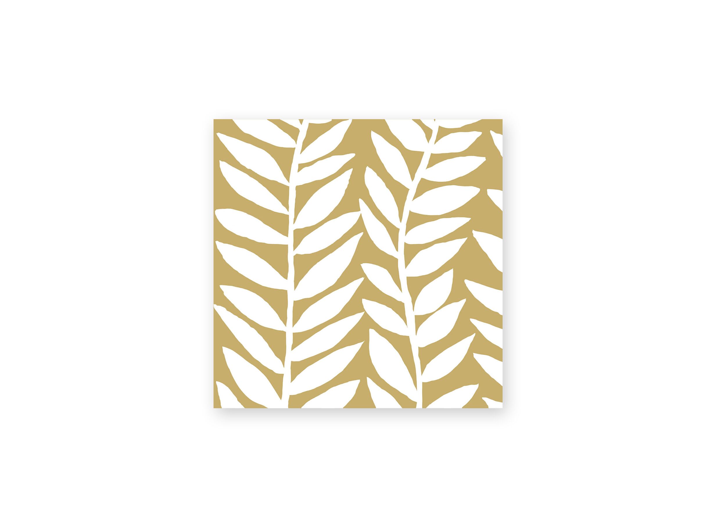 Serviette Botanique 25x25cm or 20 pièces - Serviette Botanique 25x25cm or 20 pièces
