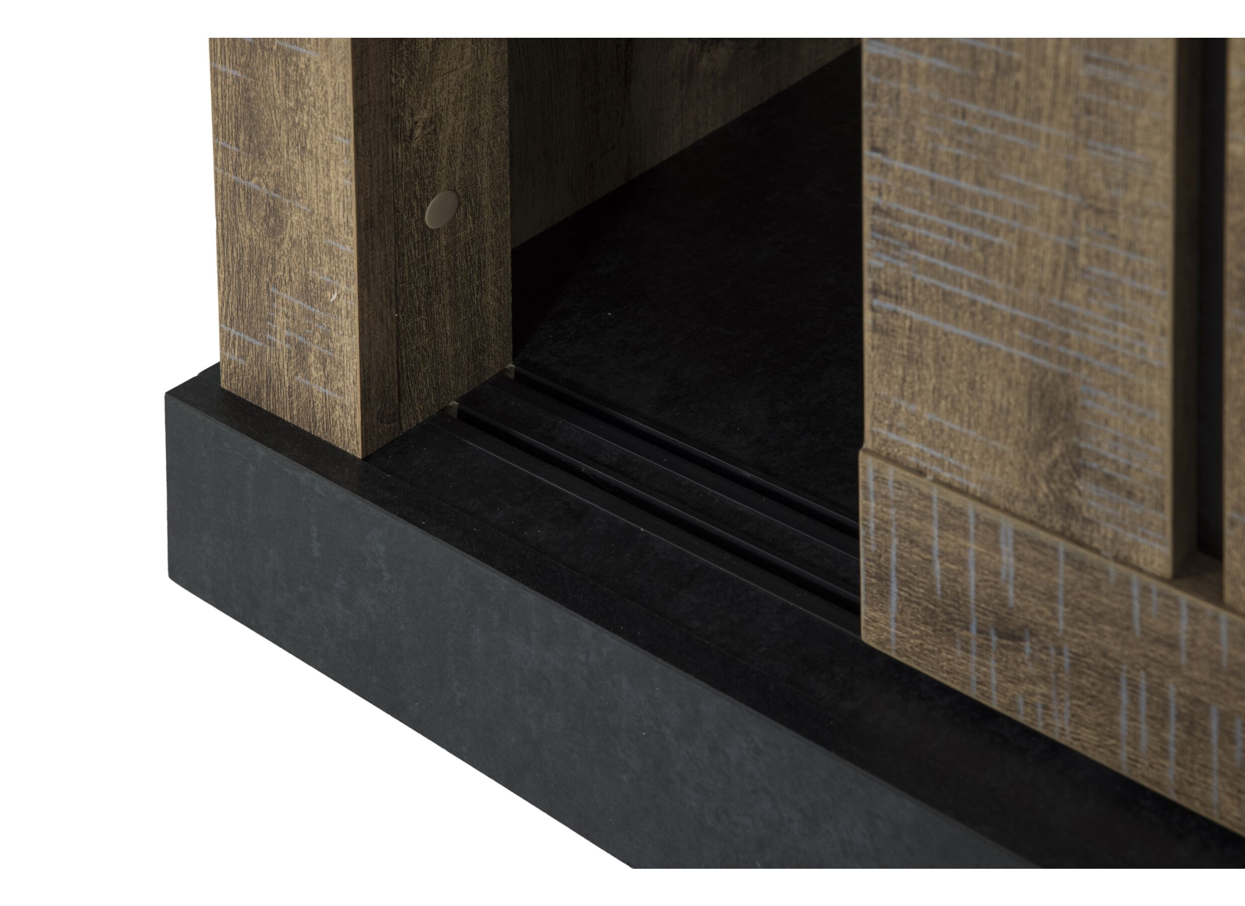 Dressoir Etienne 221cm - decor - industriële eik & zwart