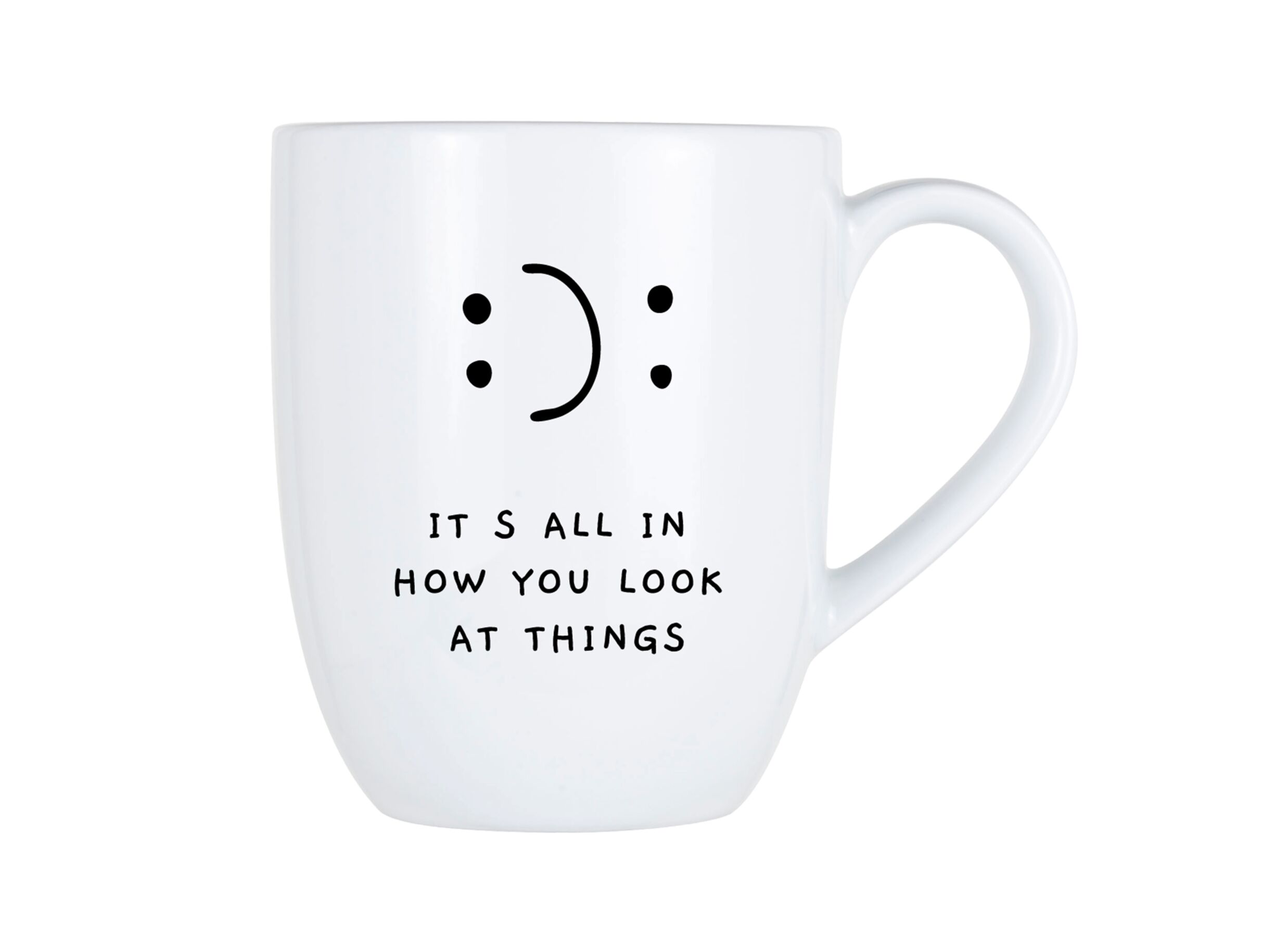 Hoofdfoto - Mok Cosy It's all in how you look at things 53cl - porselein - wit