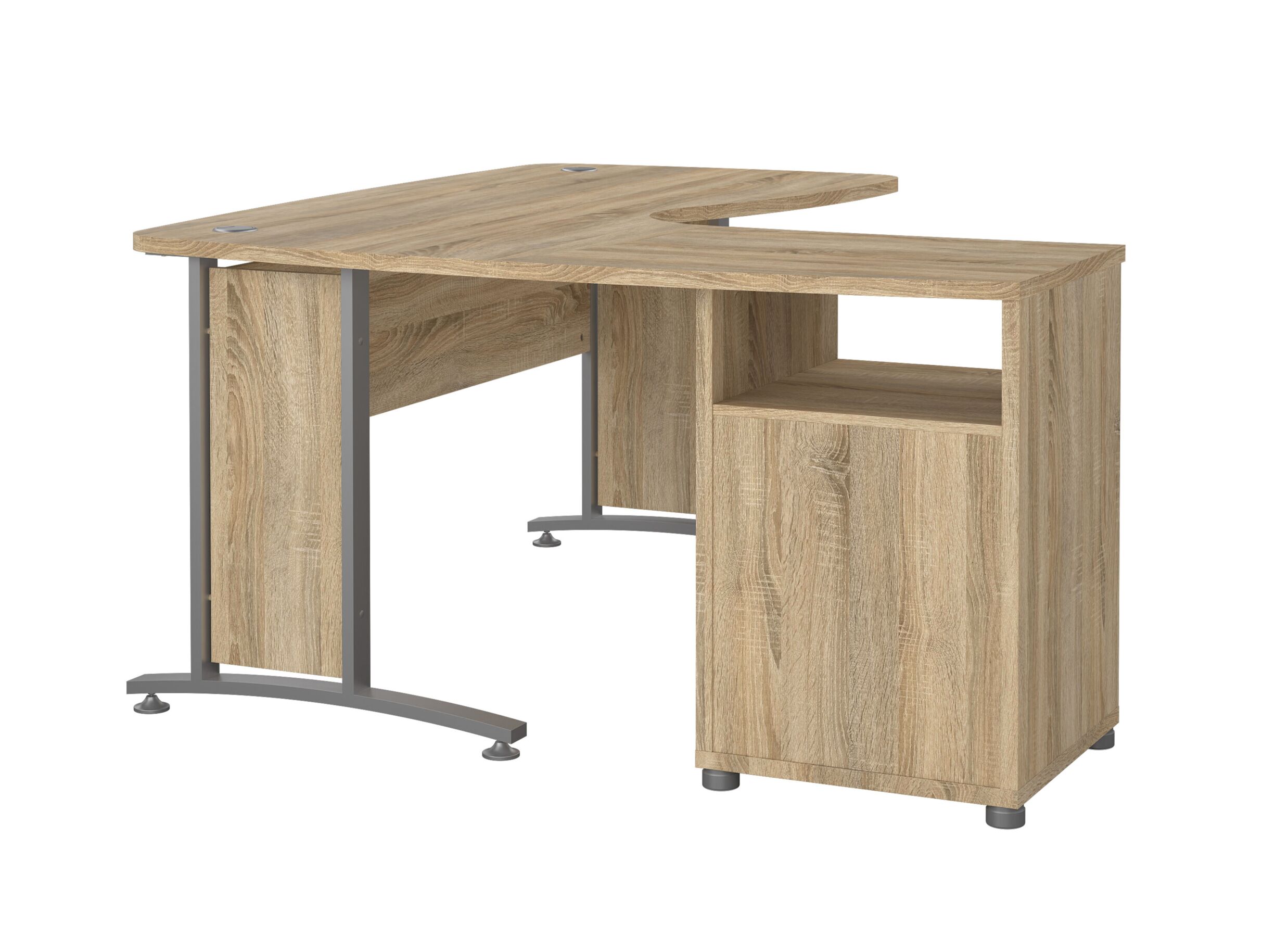 Overzichtsfoto - Hoekbureau Prima 150,5x159cm - melamine - eik & zilver