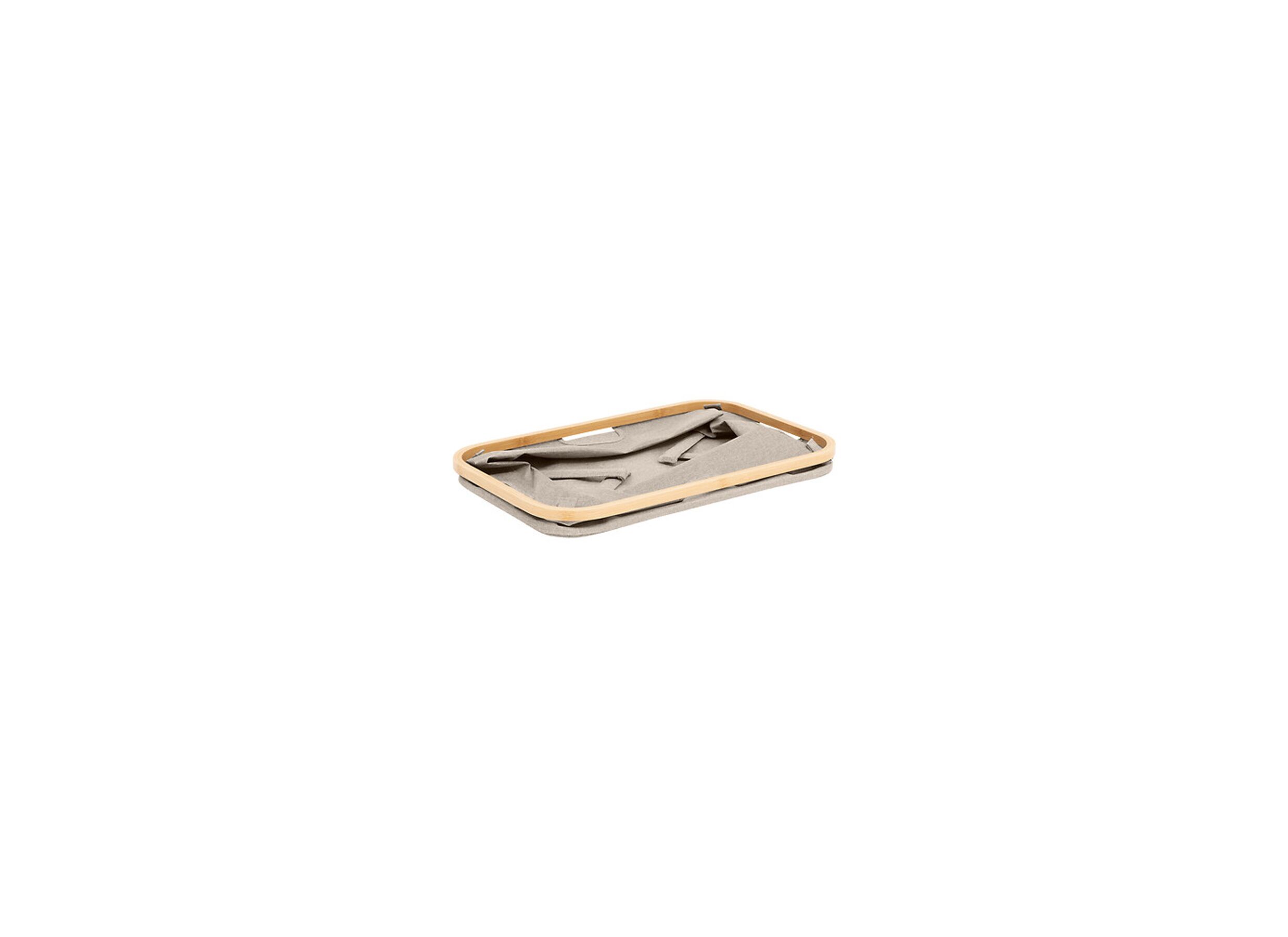Aperçu - Panier Tidy Box pliant 57x37x27cm - fibre de polyester & bambou - beige