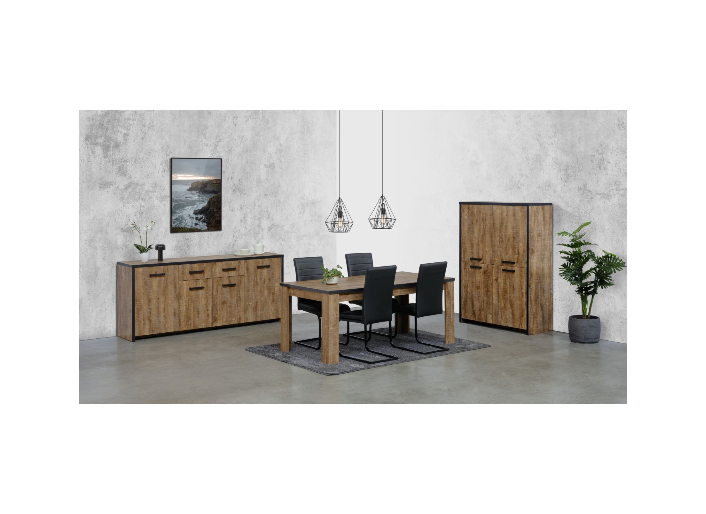 Tafel Esther 180x90cm - meubelplaat - industrial oak