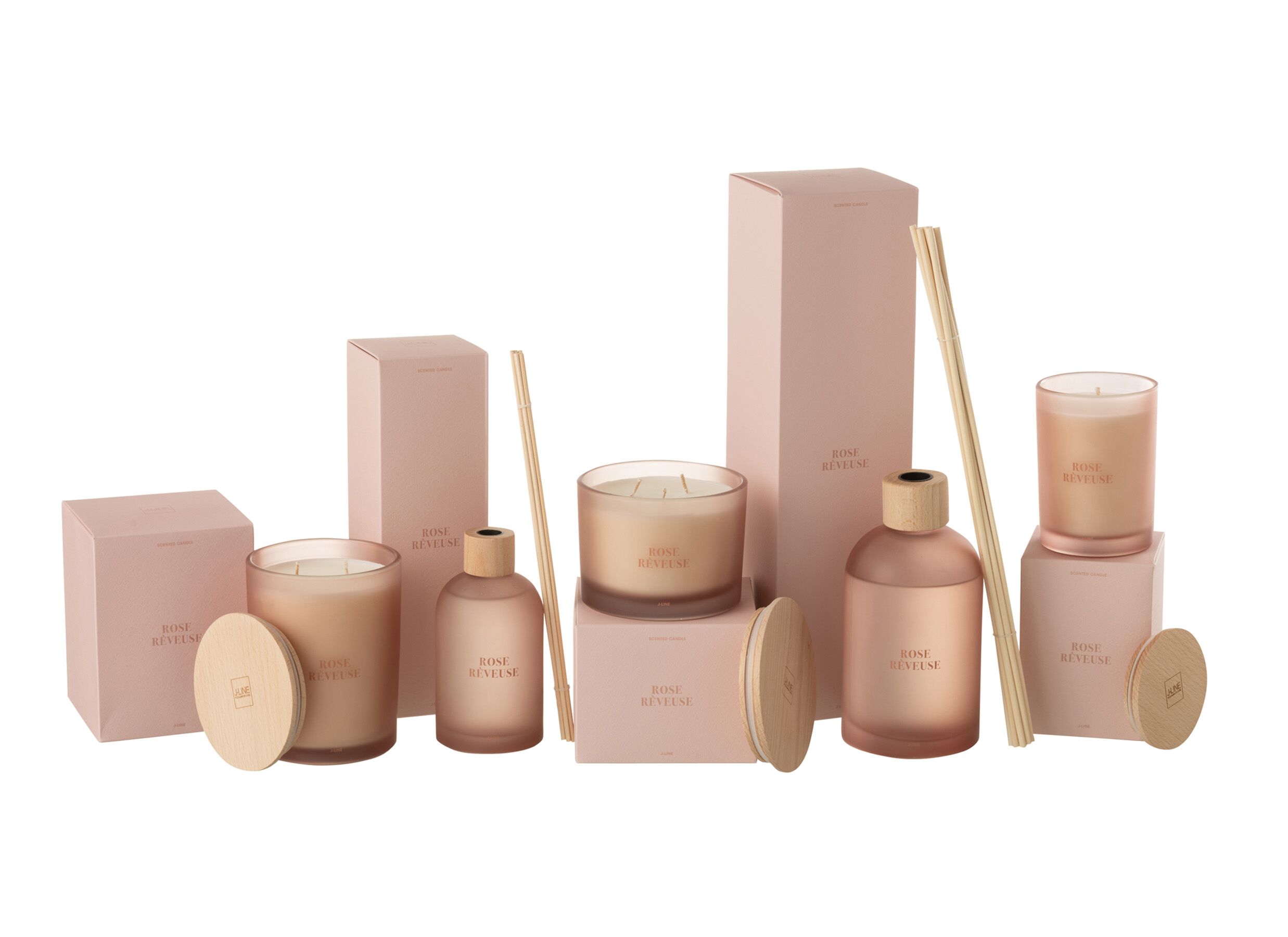 Overzichtsfoto - Geurstokjes Rose Reveuse 550ml - glas - roze