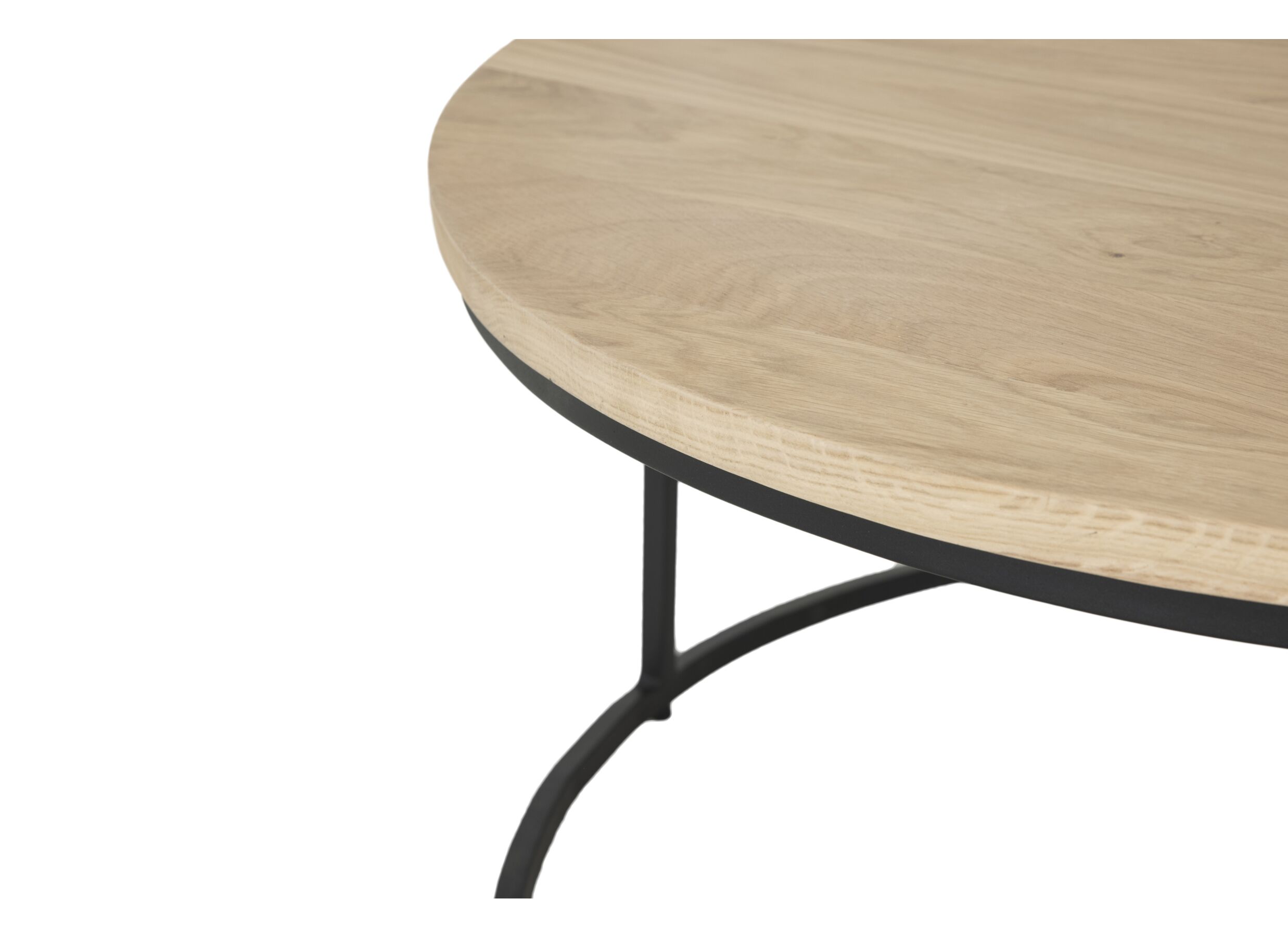Detail - Table basse Barn Ø75x38/Ø55x33cm - chêne massif - naturel - lot de 2