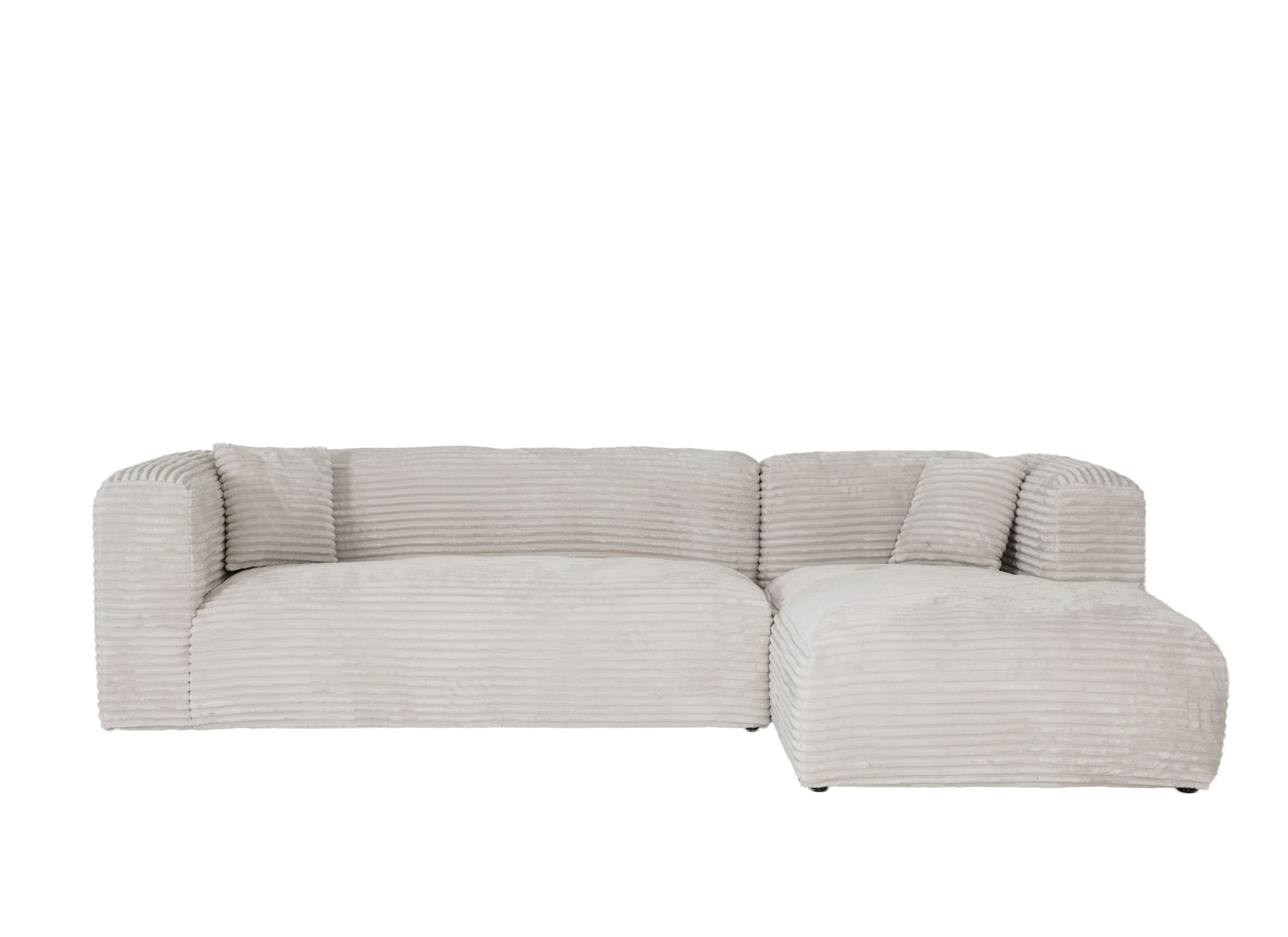 Aperçu - Canapé d'angle Nuoro HB 295x170cm - velours côtelé - blanc